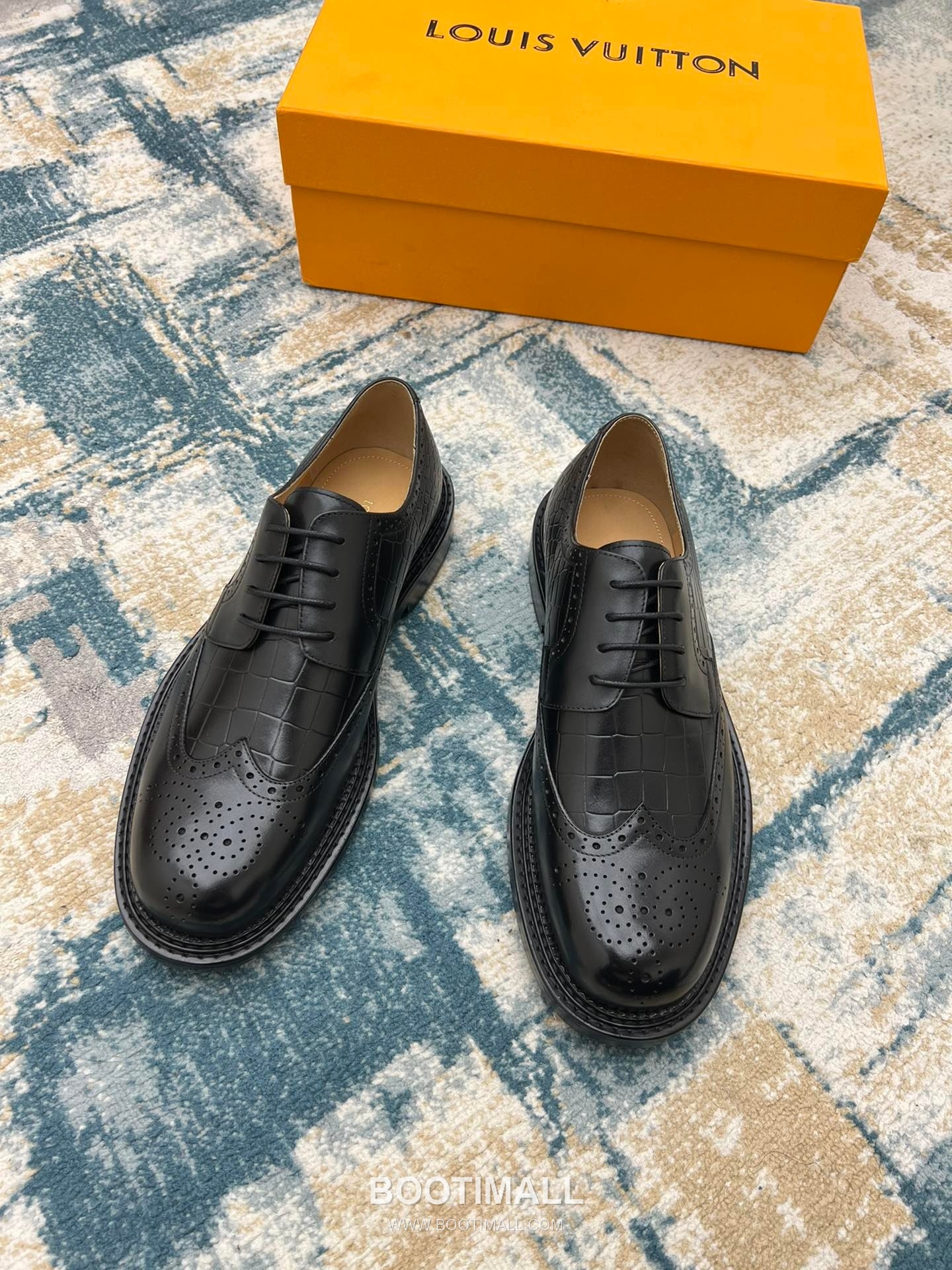 Louis Vuitton Hand-Dyed Calfskin Derby Calfskin Leather Black Dress Shoes 루이비통 핸드다이드 송아지가죽 더비 송아지가죽 블랙 드레스 슈즈 5