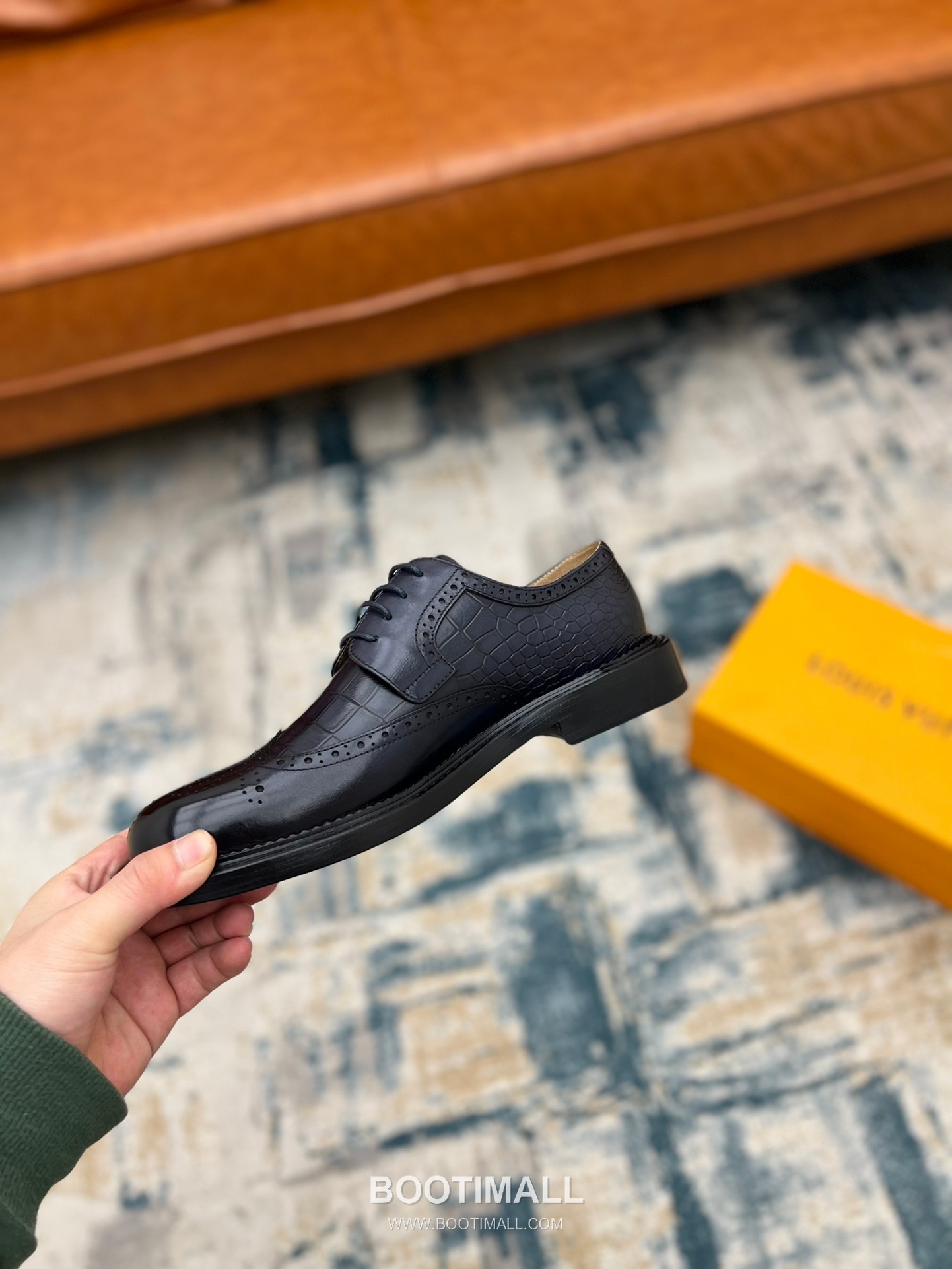 Louis Vuitton Hand-Dyed Calfskin Derby Calfskin Leather Black Dress Shoes 루이비통 핸드다이드 송아지가죽 더비 송아지가죽 블랙 드레스 슈즈 9