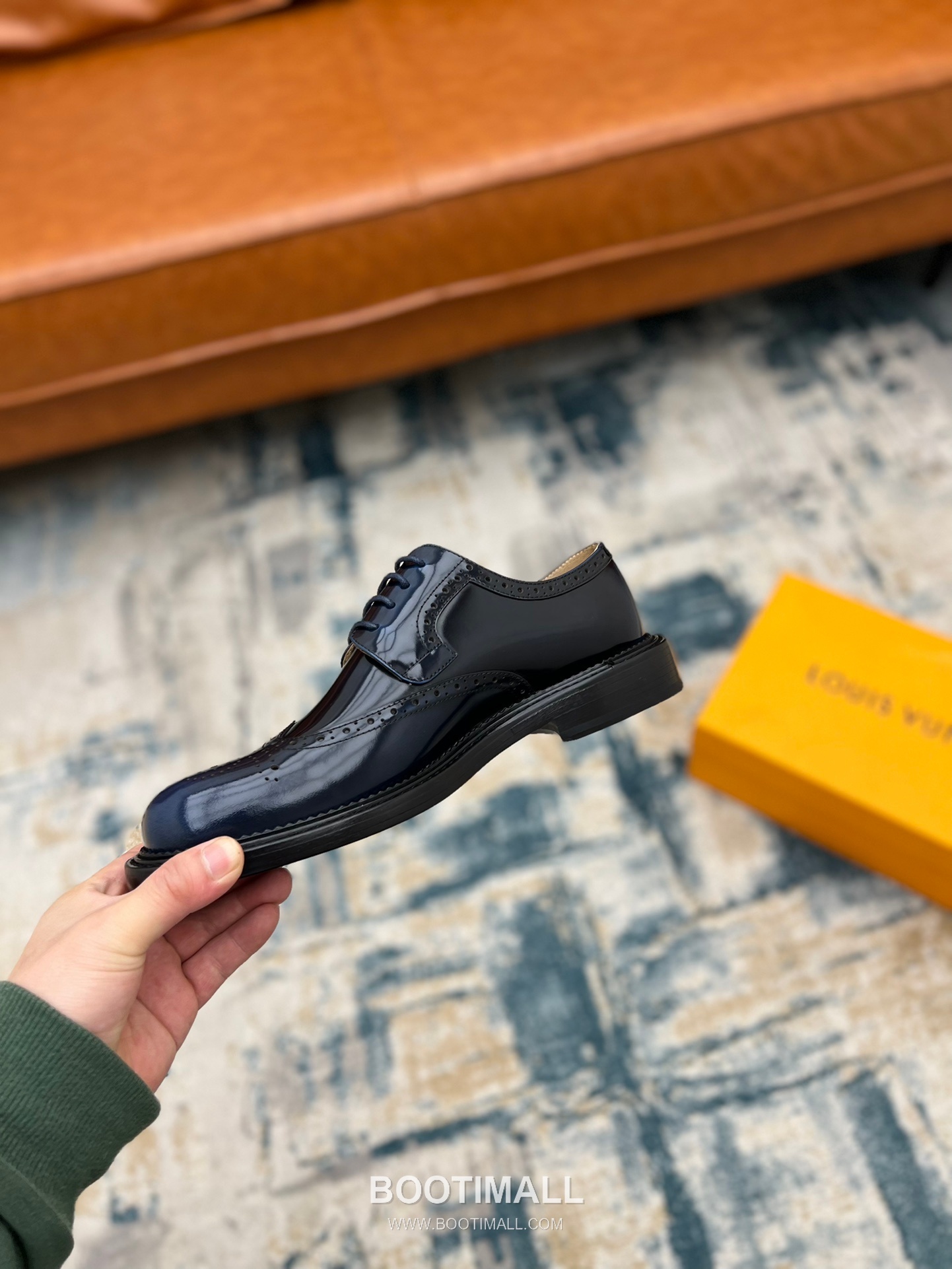 Louis Vuitton Hand-Dyed Calfskin Derby Calfskin Leather Black Dress Shoes 루이비통 핸드다이드 송아지가죽 더비 송아지가죽 블랙 드레스 슈즈 8