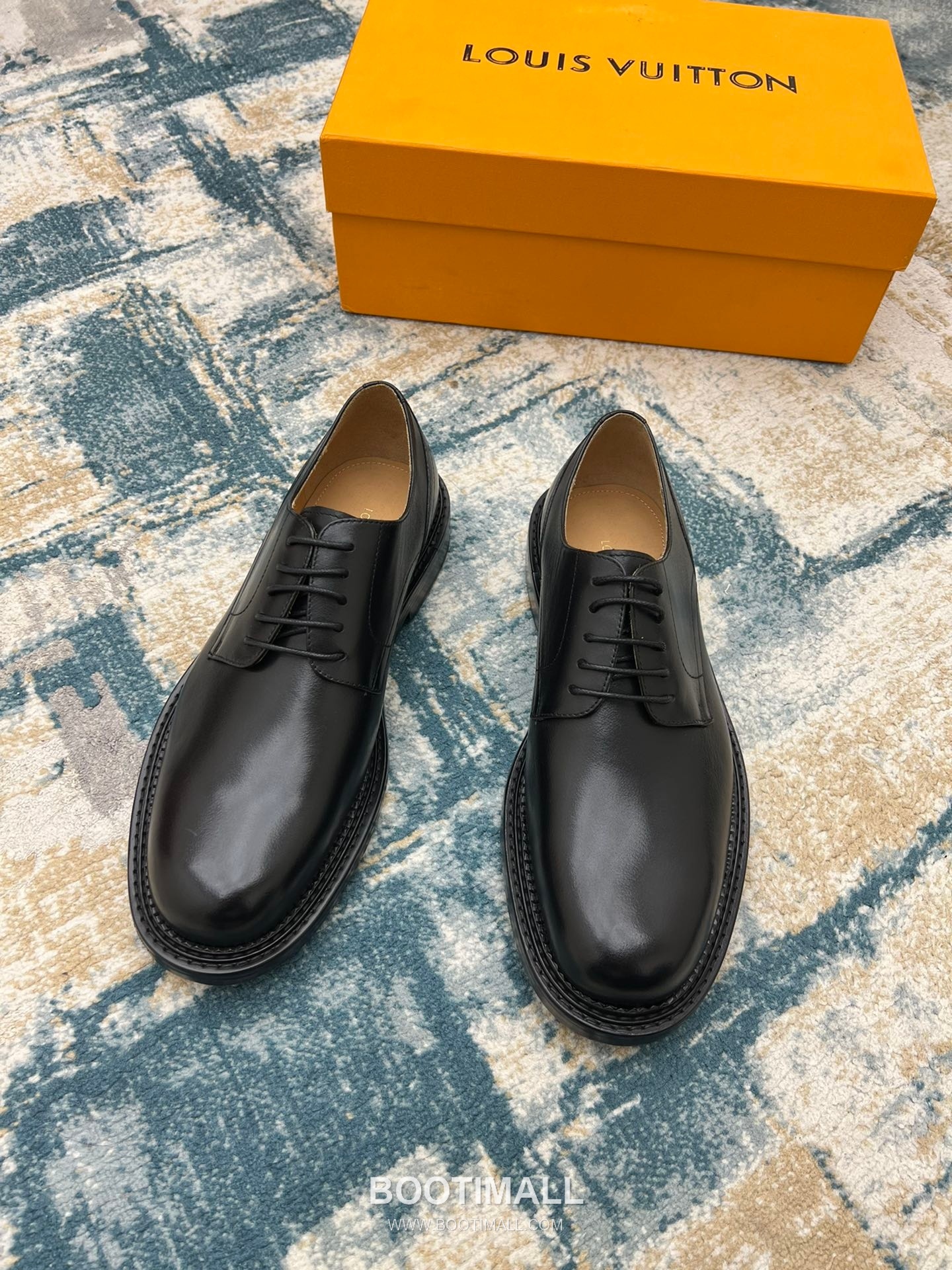 Louis Vuitton Hand-Dyed Calfskin Derby Calfskin Leather Black Dress Shoes 루이비통 핸드다이드 송아지가죽 더비 송아지가죽 블랙 드레스 슈즈 5
