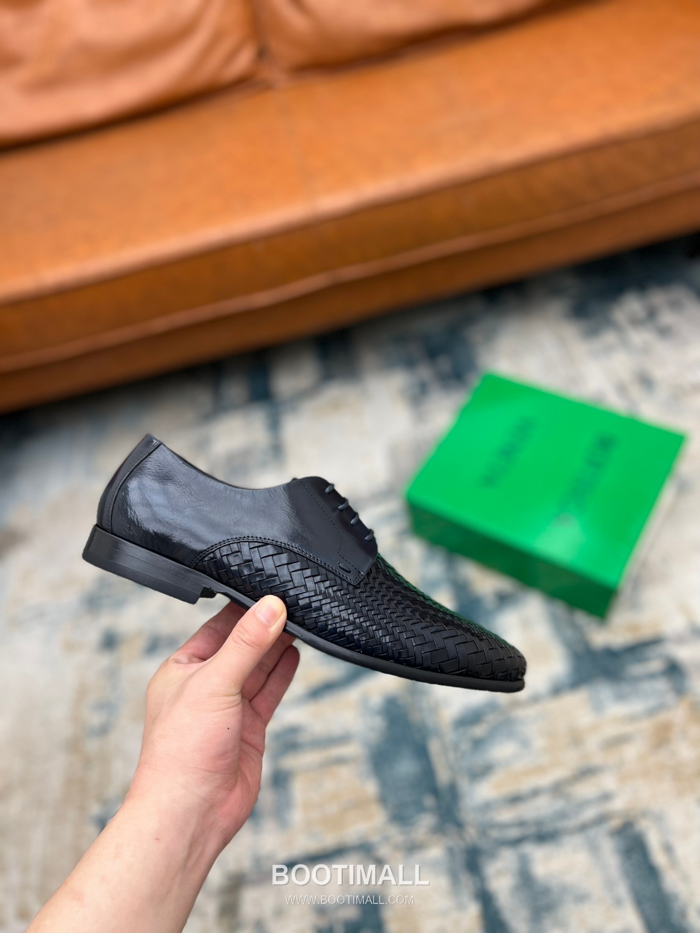 Bottega Veneta Intrecciato Calfskin Derby Calfskin Leather Black Dress Shoes 보테가 베네타 인트레치아토 송아지가죽 더비 송아지가죽 블랙 드레스 슈즈 6