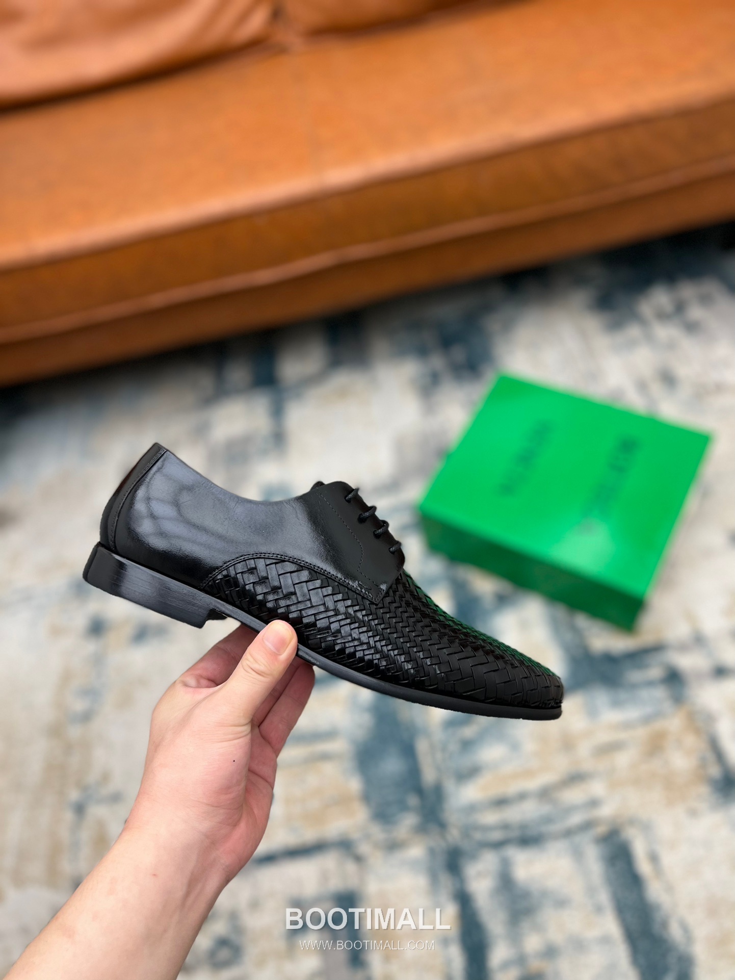 Bottega Veneta Intrecciato Calfskin Derby Calfskin Leather Black Dress Shoes 보테가 베네타 인트레치아토 송아지가죽 더비 송아지가죽 블랙 드레스 슈즈 7