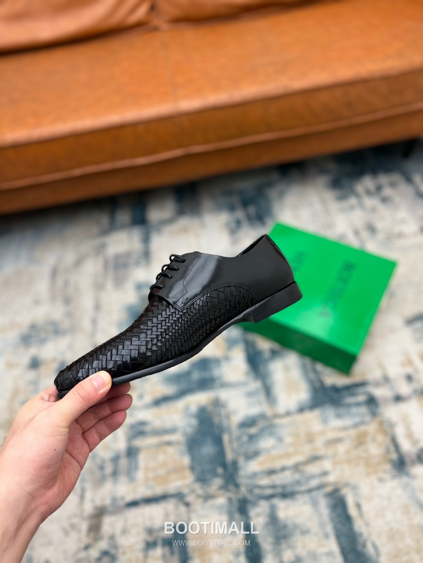 Bottega Veneta Intrecciato Calfskin Derby Calfskin Leather Black Dress Shoes 보테가 베네타 인트레치아토 송아지가죽 더비 송아지가죽 블랙 드레스 슈즈 9