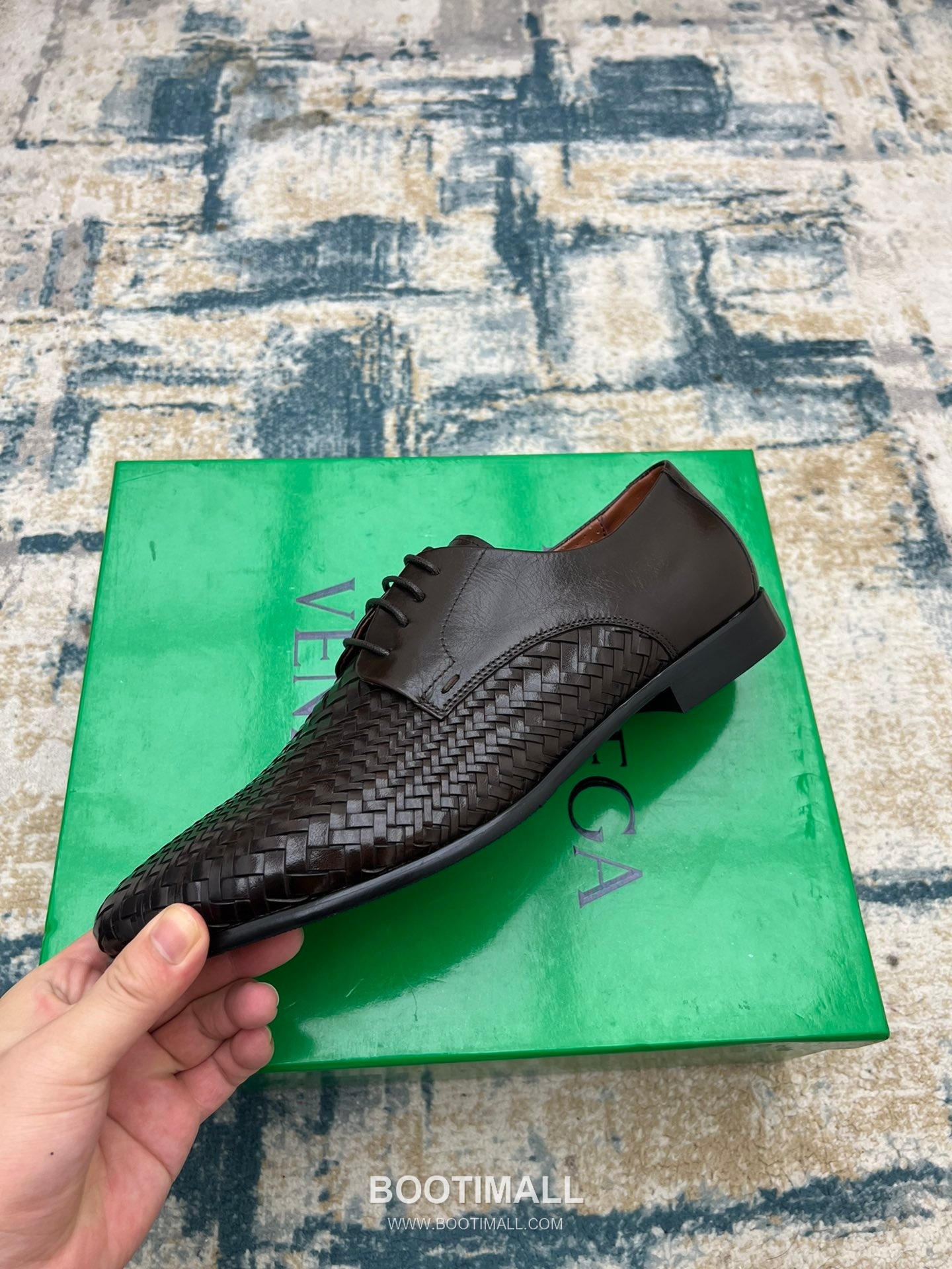 Bottega Veneta Intrecciato Calfskin Derby Calfskin Leather Black Dress Shoes 보테가 베네타 인트레치아토 송아지가죽 더비 송아지가죽 블랙 드레스 슈즈 3
