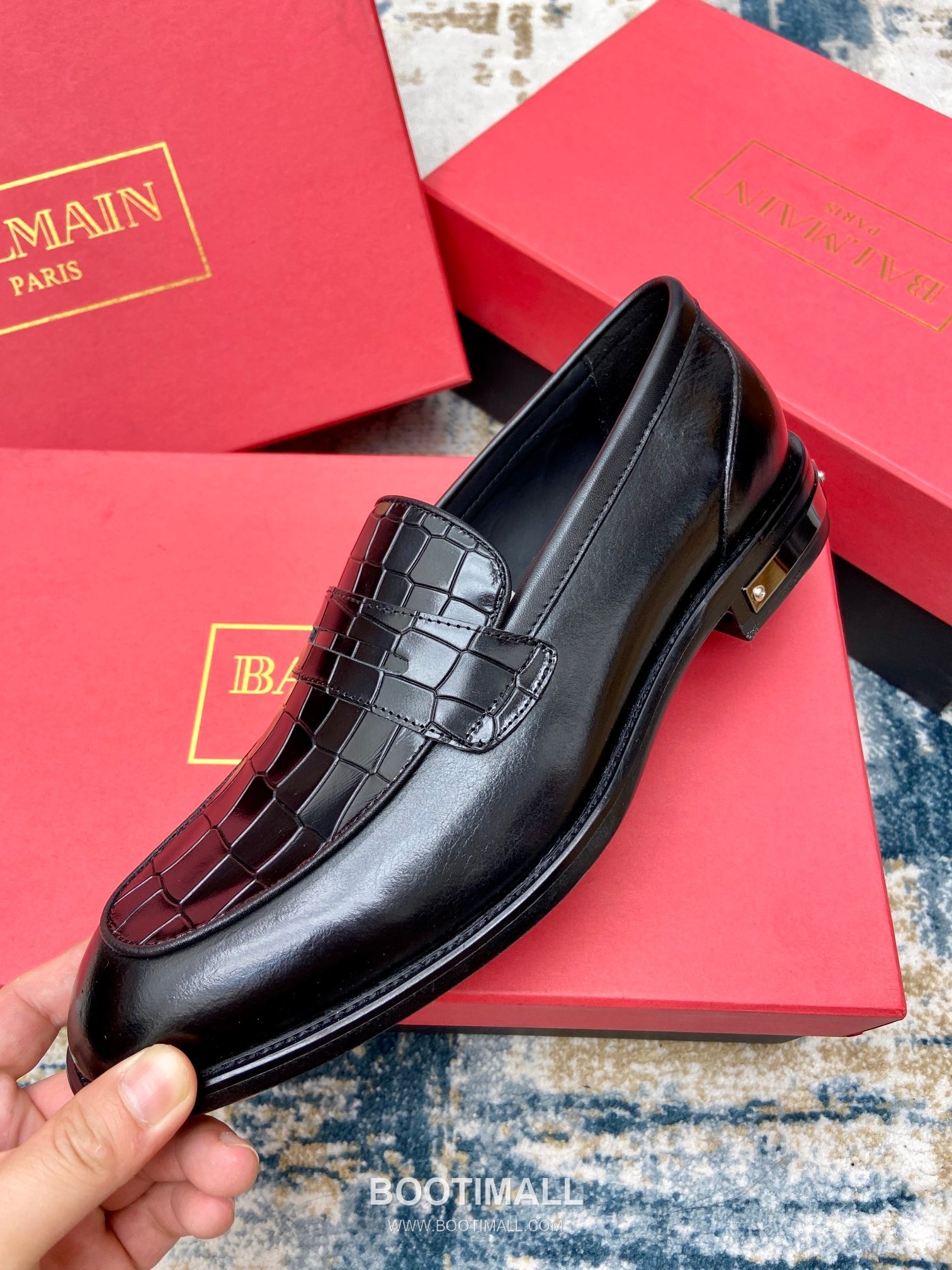 Balmain Calfskin Dress Derby Calfskin Leather Black Dress Shoes 발망 송아지가죽 드레스 더비 송아지가죽 블랙 드레스 슈즈 4