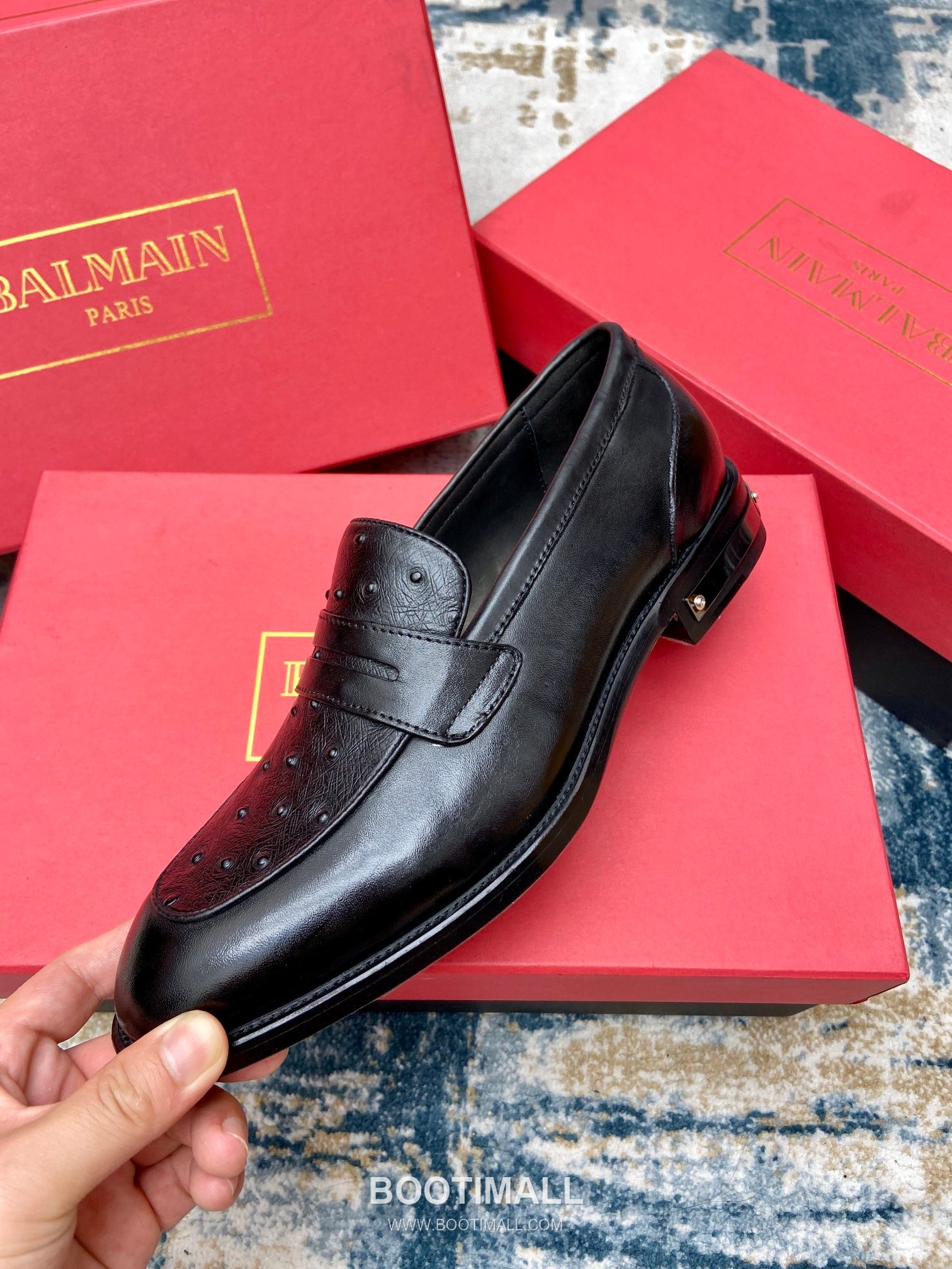 Balmain Calfskin Dress Derby Calfskin Leather Black Dress Shoes 발망 송아지가죽 드레스 더비 송아지가죽 블랙 드레스 슈즈 4