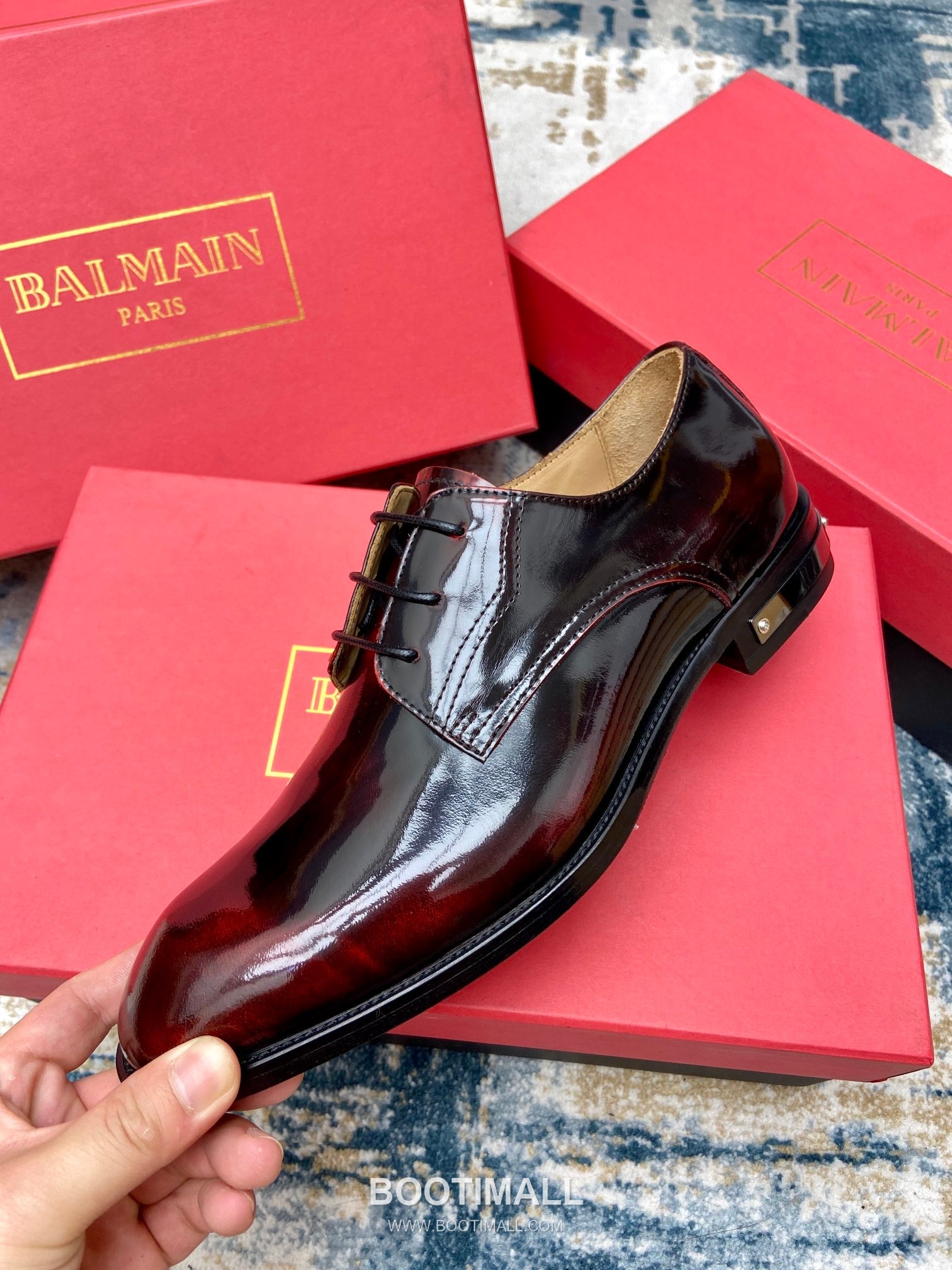 Balmain Calfskin Dress Derby Calfskin Leather Black Dress Shoes 발망 송아지가죽 드레스 더비 송아지가죽 블랙 드레스 슈즈 4