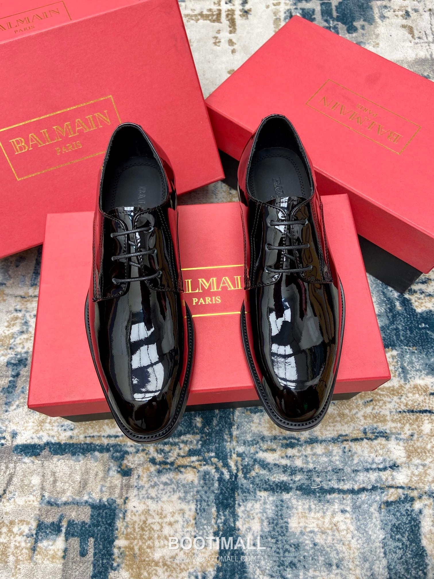 Balmain Calfskin Dress Derby Calfskin Leather Black Dress Shoes 발망 송아지가죽 드레스 더비 송아지가죽 블랙 드레스 슈즈 1