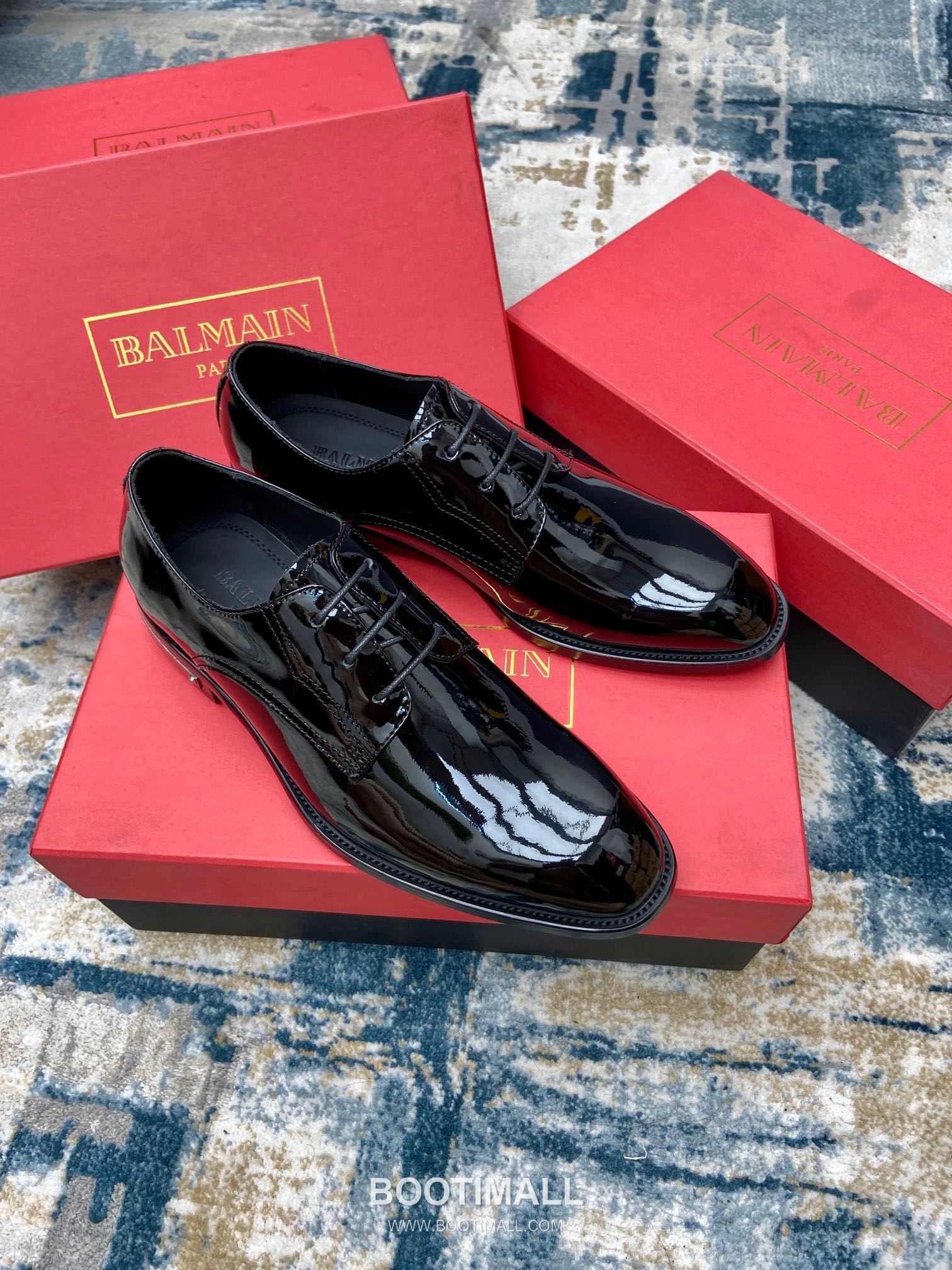 Balmain Calfskin Dress Derby Calfskin Leather Black Dress Shoes 발망 송아지가죽 드레스 더비 송아지가죽 블랙 드레스 슈즈 3