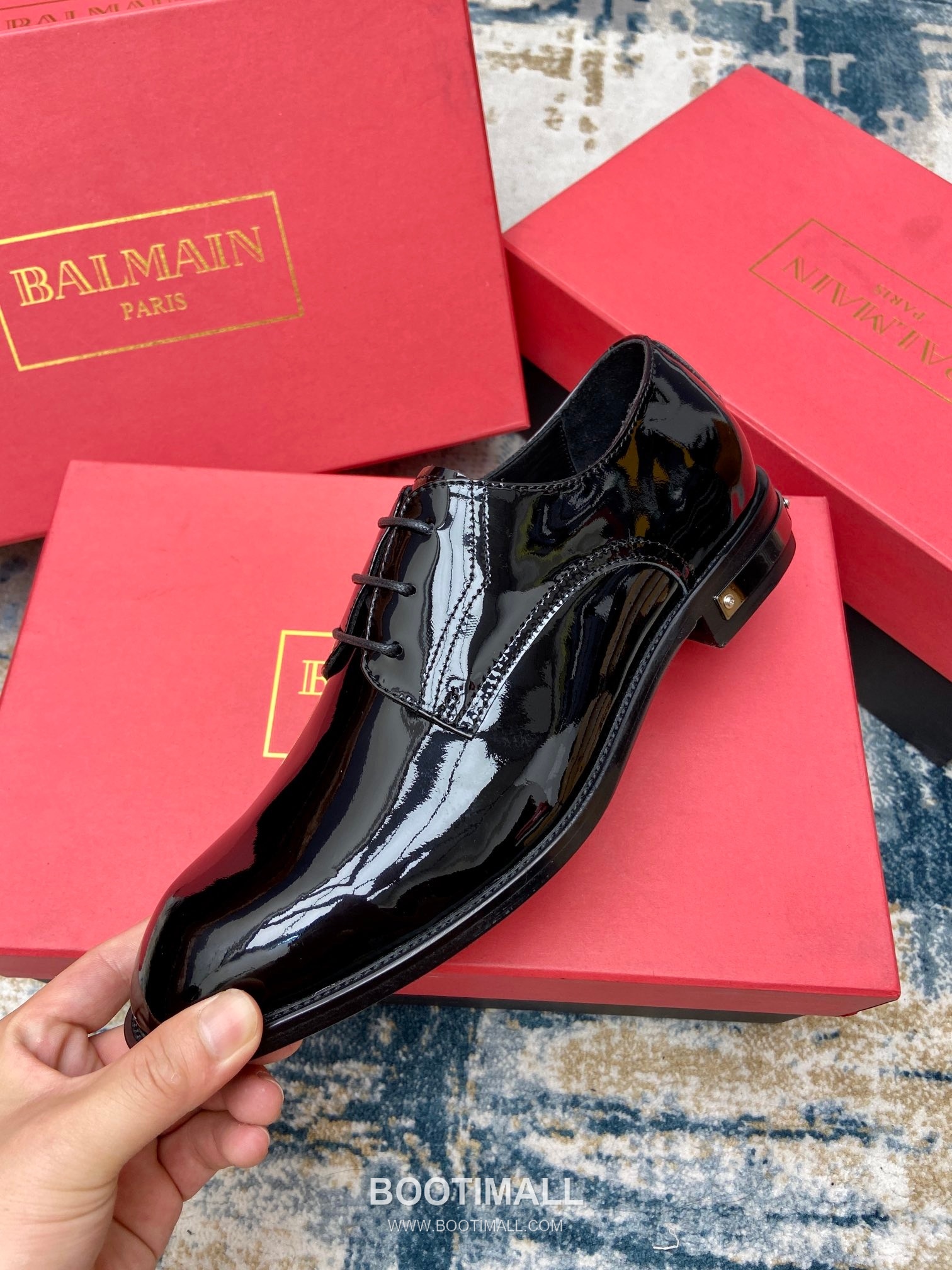Balmain Calfskin Dress Derby Calfskin Leather Black Dress Shoes 발망 송아지가죽 드레스 더비 송아지가죽 블랙 드레스 슈즈 4