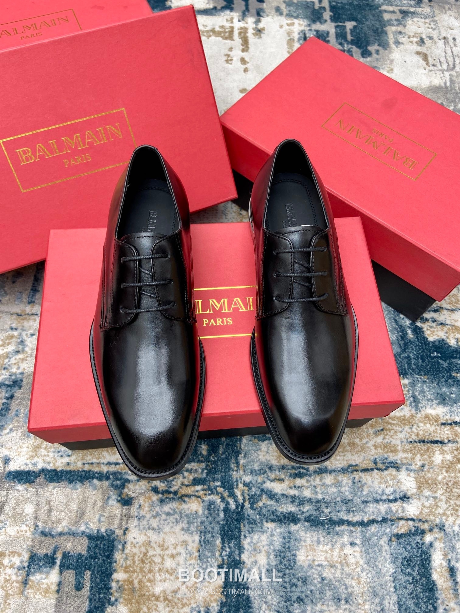 Balmain Calfskin Dress Derby Calfskin Leather Black Dress Shoes 발망 송아지가죽 드레스 더비 송아지가죽 블랙 드레스 슈즈 1
