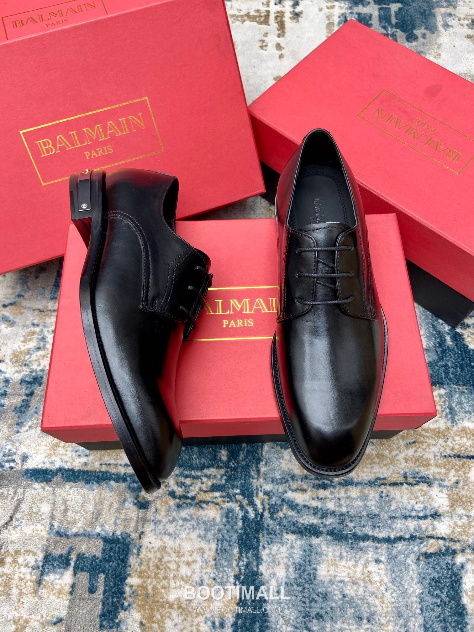 Balmain Calfskin Dress Derby Calfskin Leather Black Dress Shoes 발망 송아지가죽 드레스 더비 송아지가죽 블랙 드레스 슈즈 2