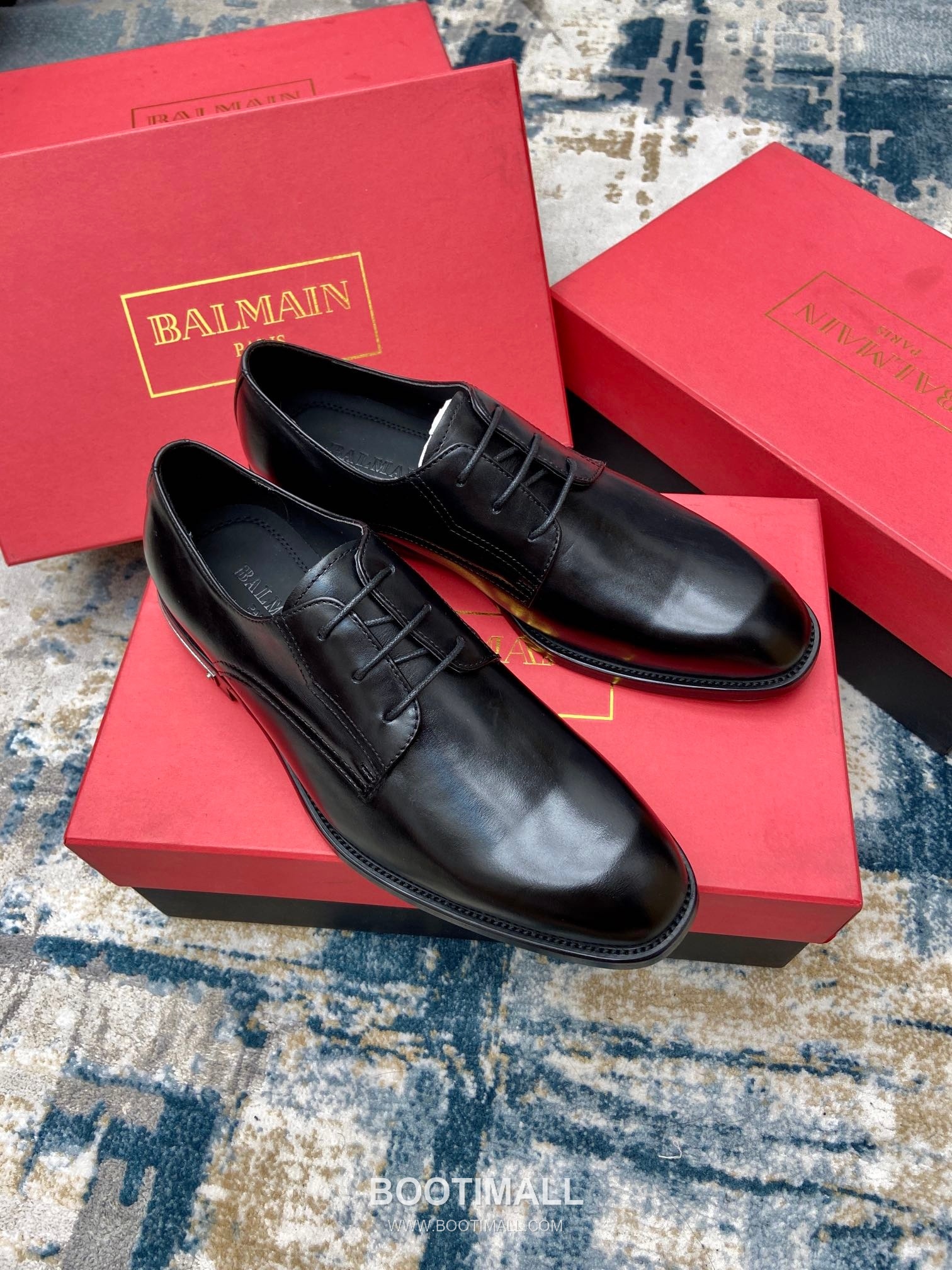 Balmain Calfskin Dress Derby Calfskin Leather Black Dress Shoes 발망 송아지가죽 드레스 더비 송아지가죽 블랙 드레스 슈즈 3