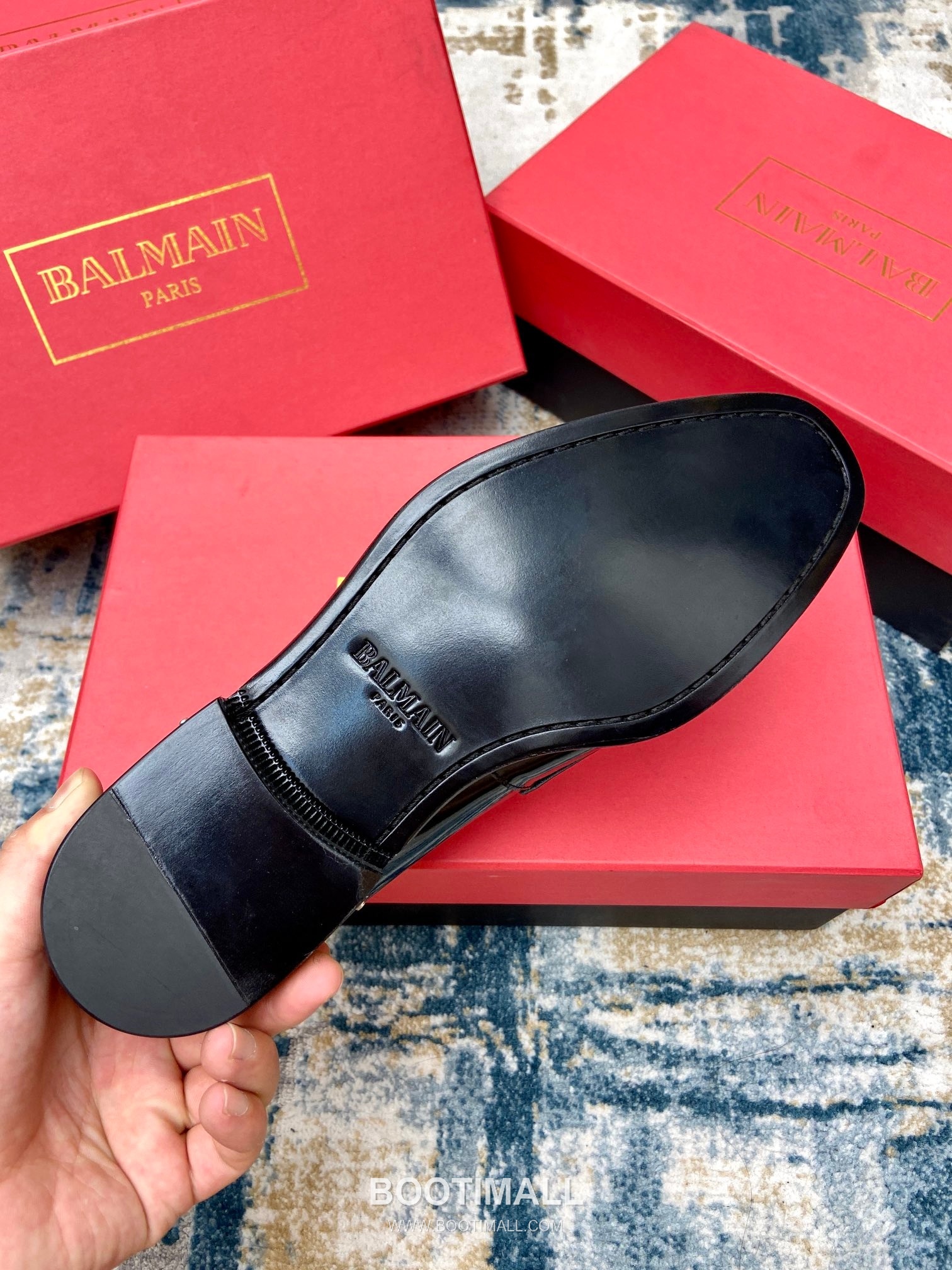 Balmain Calfskin Dress Derby Calfskin Leather Black Dress Shoes 발망 송아지가죽 드레스 더비 송아지가죽 블랙 드레스 슈즈 9