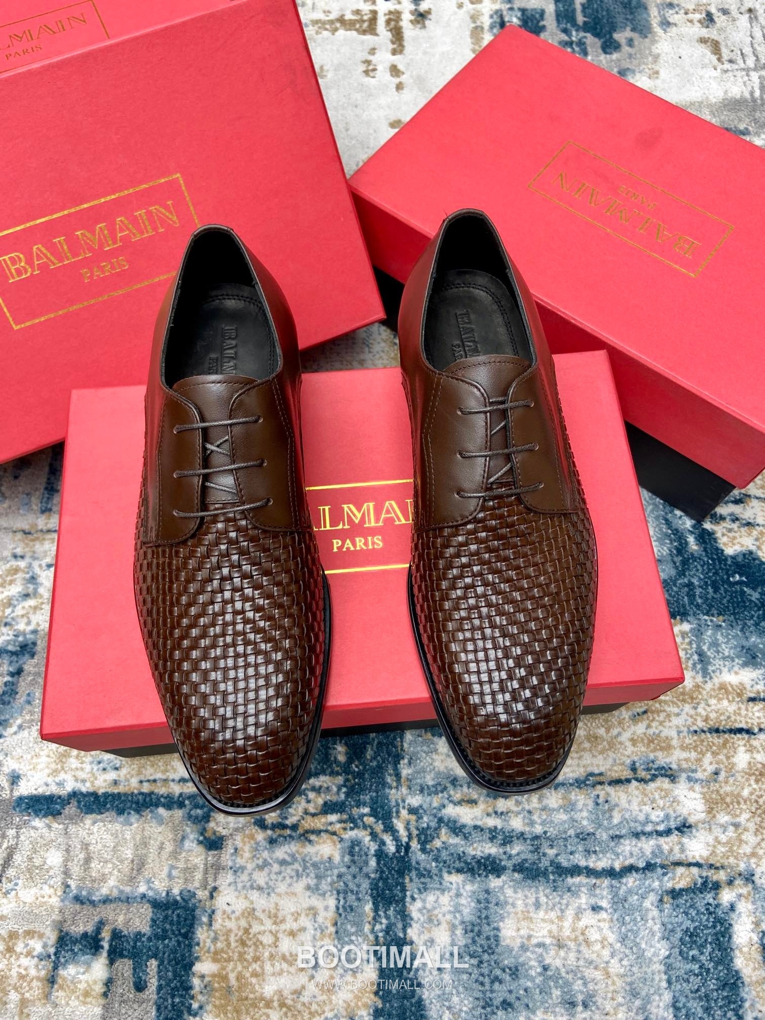 Balmain Calfskin Dress Derby Calfskin Leather Black Dress Shoes 발망 송아지가죽 드레스 더비 송아지가죽 블랙 드레스 슈즈 1