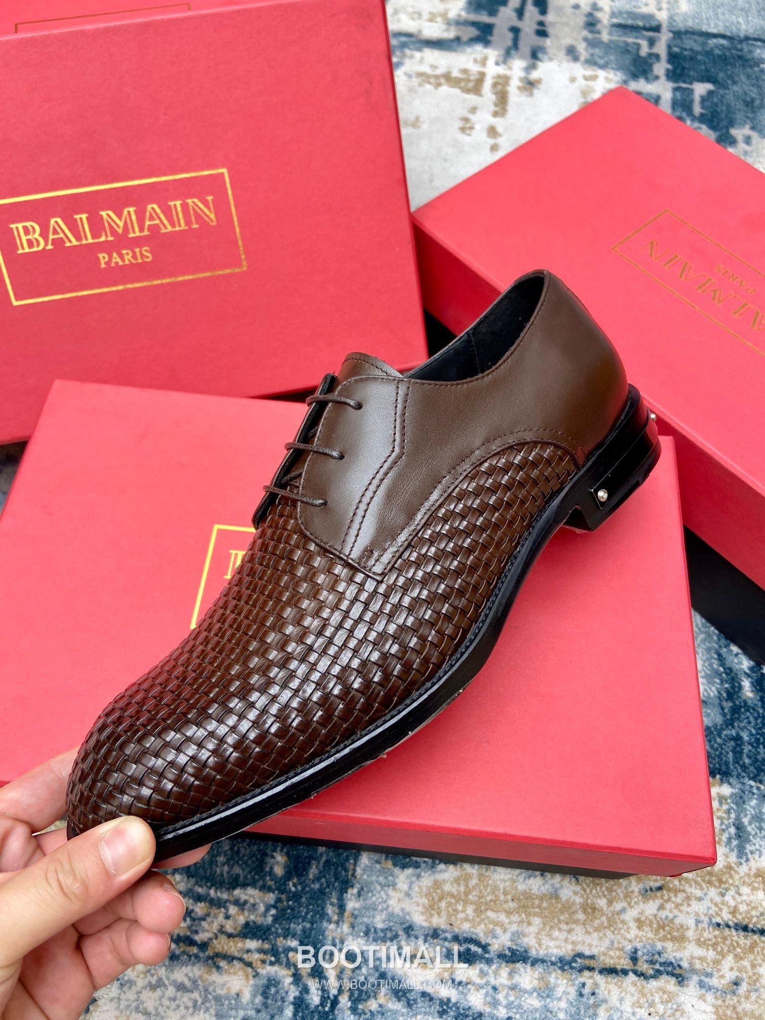 Balmain Calfskin Dress Derby Calfskin Leather Black Dress Shoes 발망 송아지가죽 드레스 더비 송아지가죽 블랙 드레스 슈즈 3