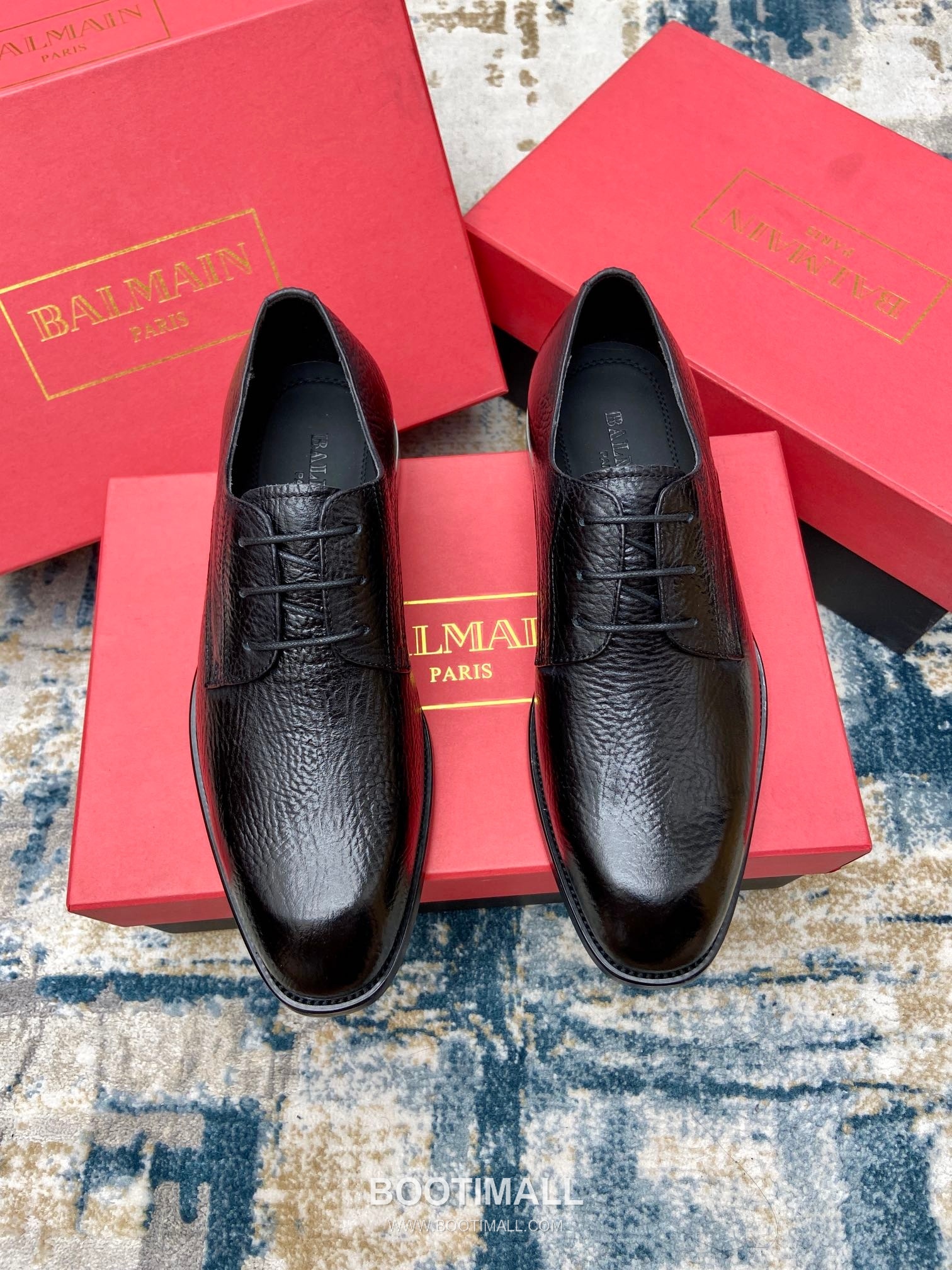 Balmain Calfskin Dress Derby Calfskin Leather Black Dress Shoes 발망 송아지가죽 드레스 더비 송아지가죽 블랙 드레스 슈즈 1
