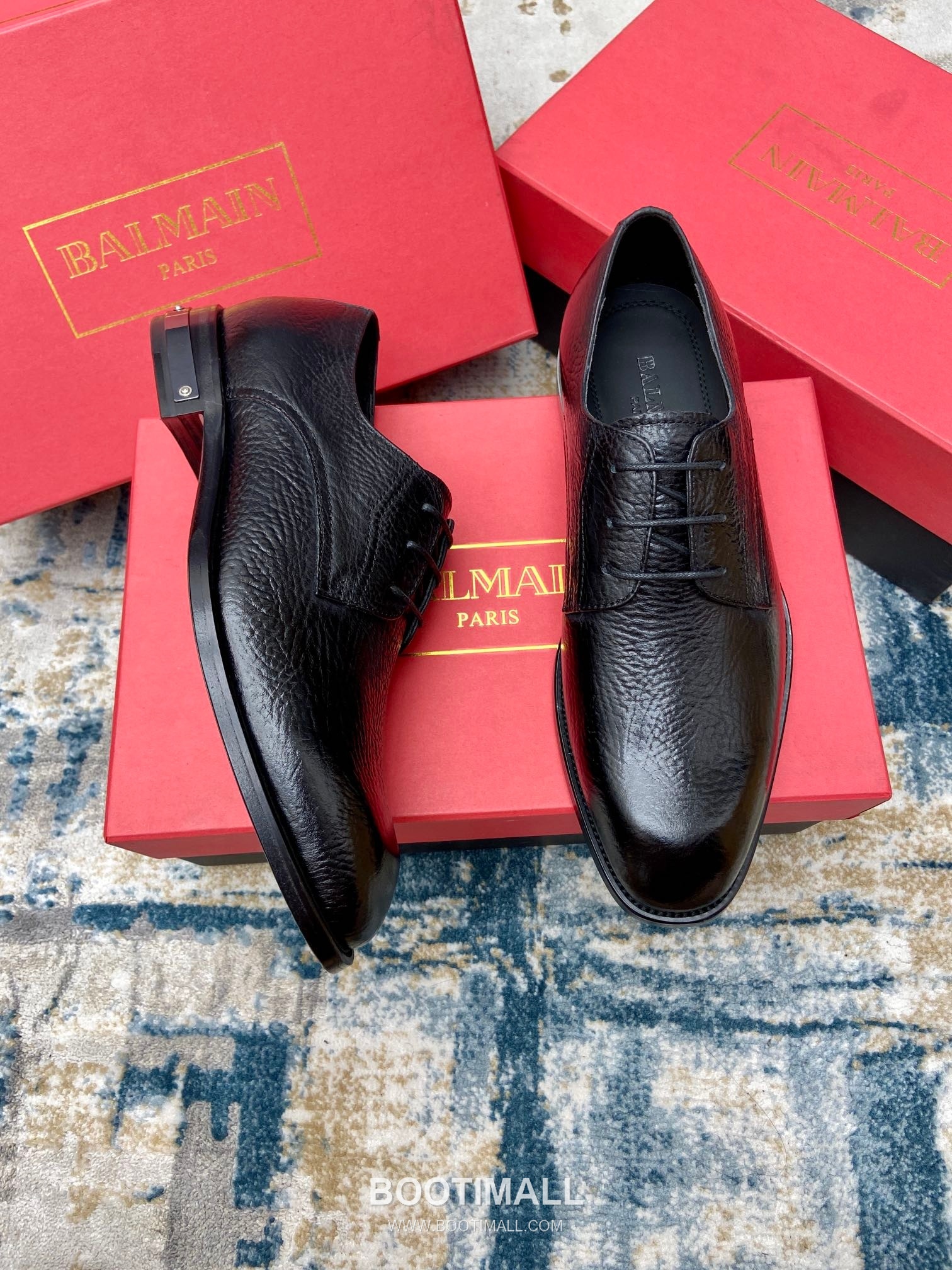 Balmain Calfskin Dress Derby Calfskin Leather Black Dress Shoes 발망 송아지가죽 드레스 더비 송아지가죽 블랙 드레스 슈즈 2