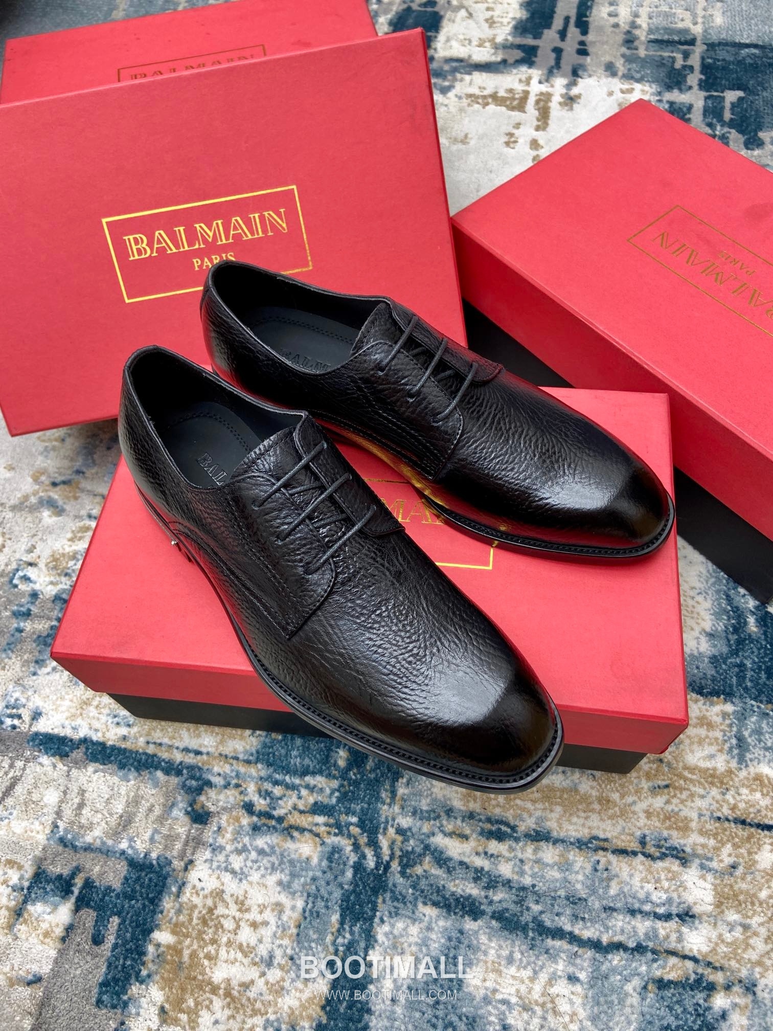 Balmain Calfskin Dress Derby Calfskin Leather Black Dress Shoes 발망 송아지가죽 드레스 더비 송아지가죽 블랙 드레스 슈즈 3