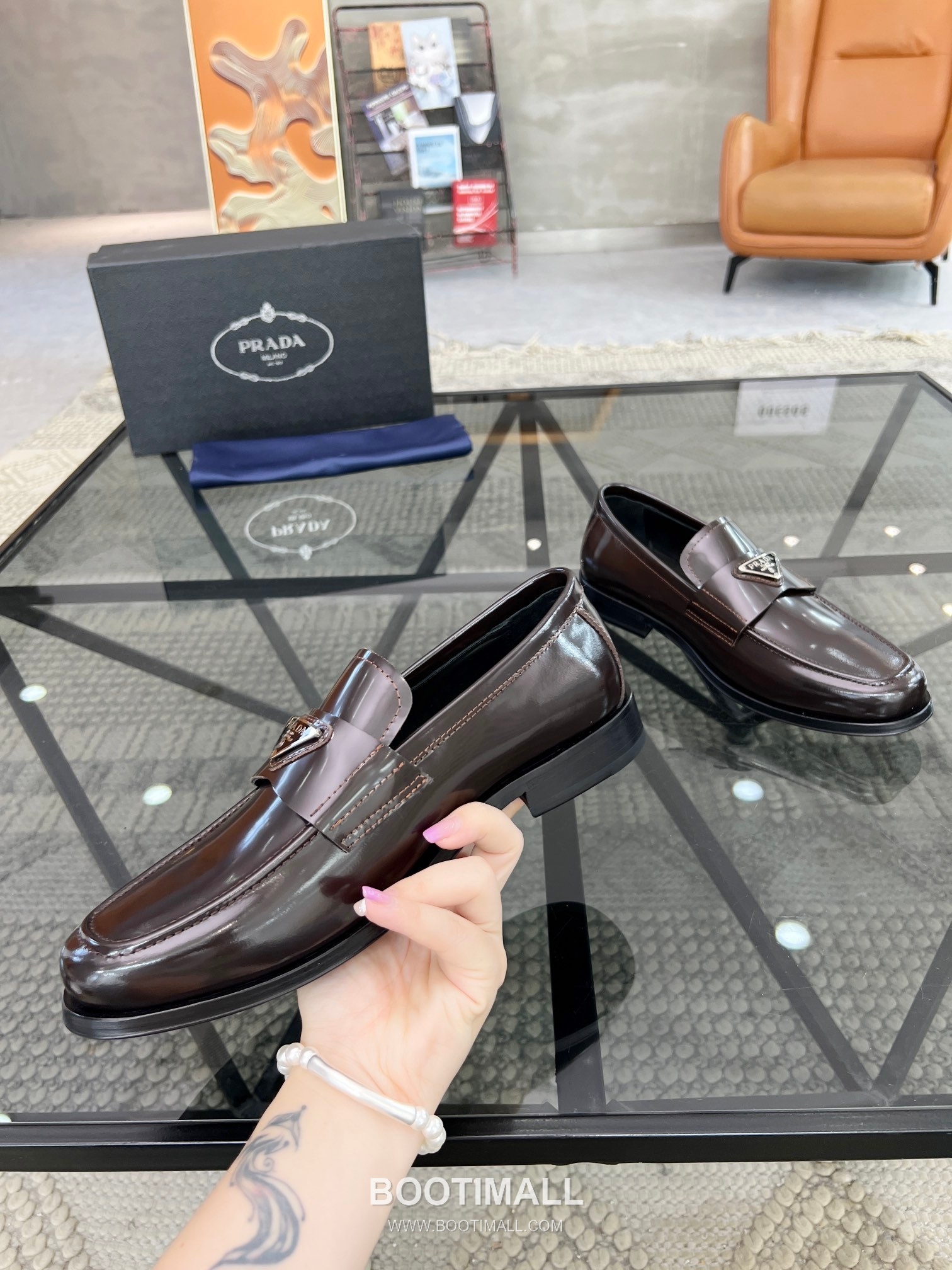 Prada Italian Calfskin Derby Calfskin Leather Dress Shoes 이탈리안 송아지가죽 더비 송아지가죽 드레스 슈즈 5