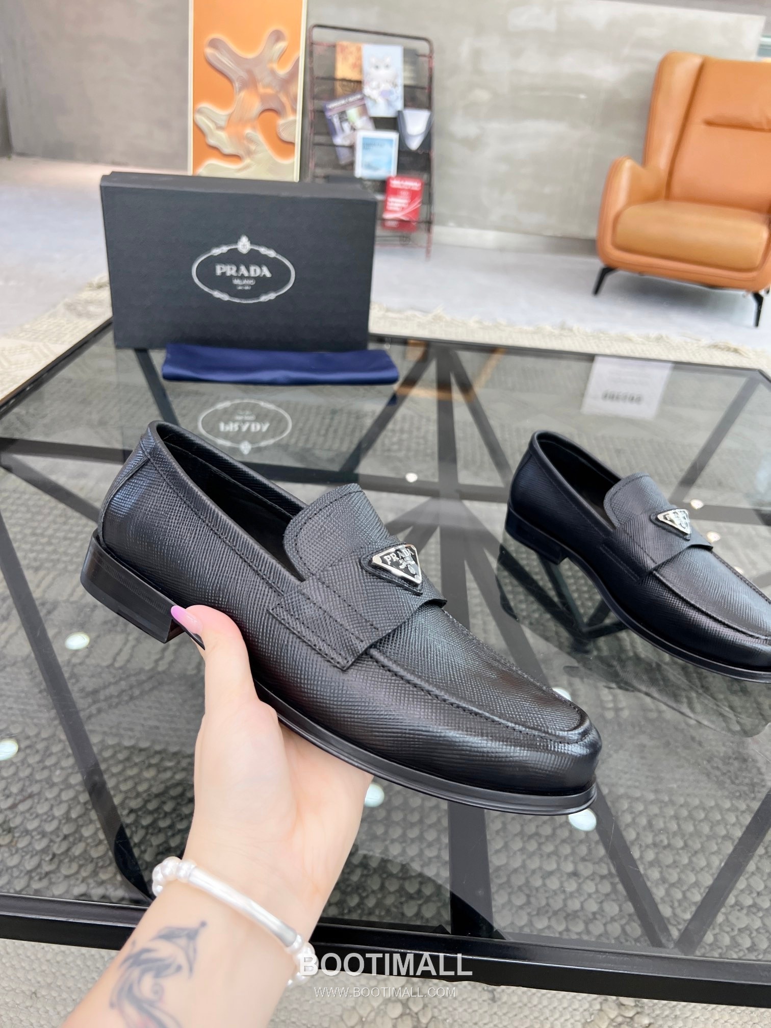 Prada Italian Calfskin Derby Calfskin Leather Dress Shoes 이탈리안 송아지가죽 더비 송아지가죽 드레스 슈즈 5