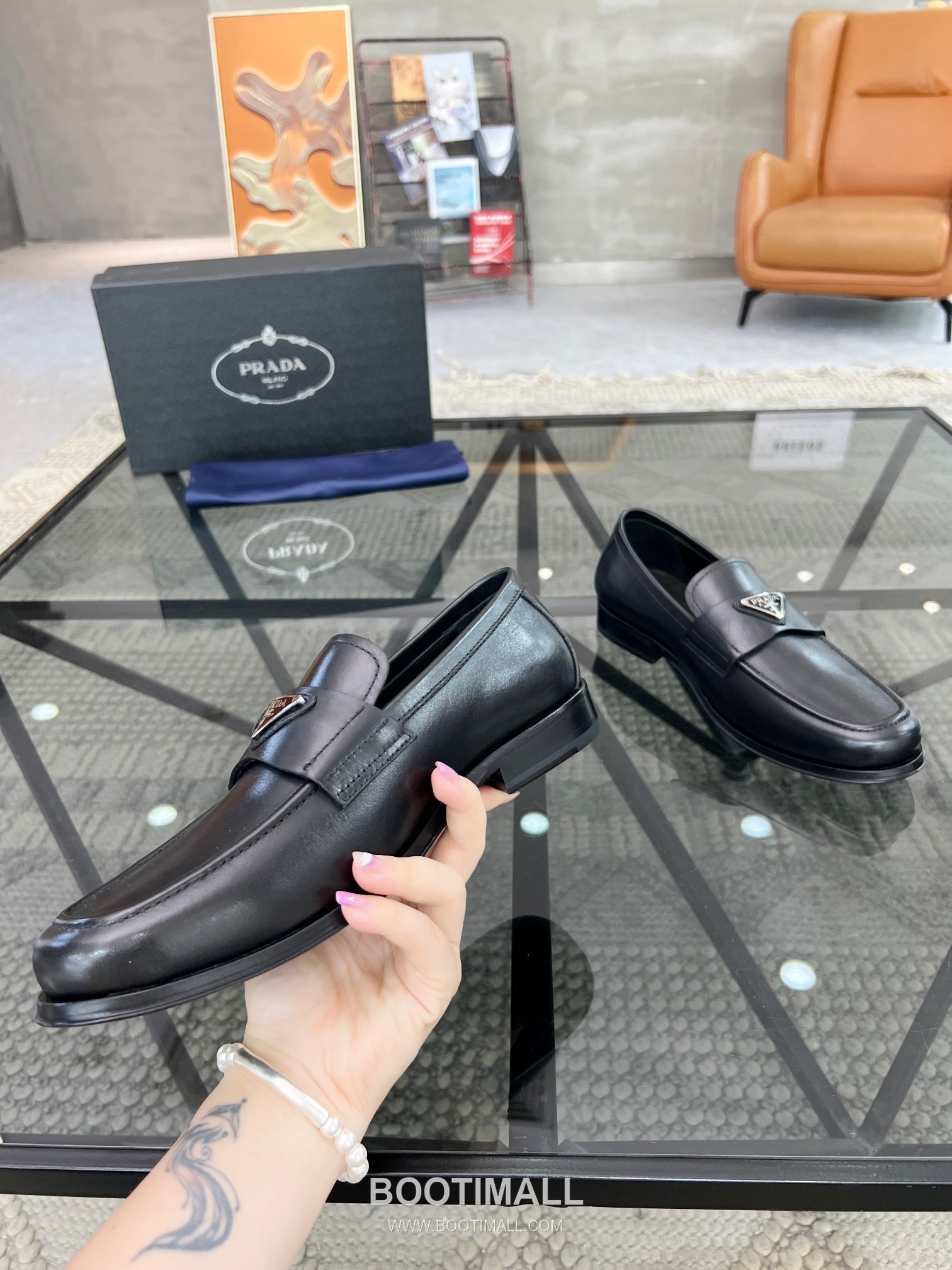 Prada Italian Calfskin Derby Calfskin Leather Dress Shoes 이탈리안 송아지가죽 더비 송아지가죽 드레스 슈즈 5