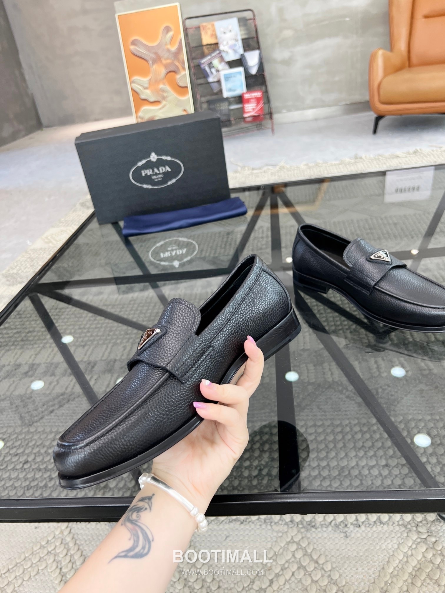 Prada Italian Calfskin Derby Calfskin Leather Dress Shoes 이탈리안 송아지가죽 더비 송아지가죽 드레스 슈즈 5