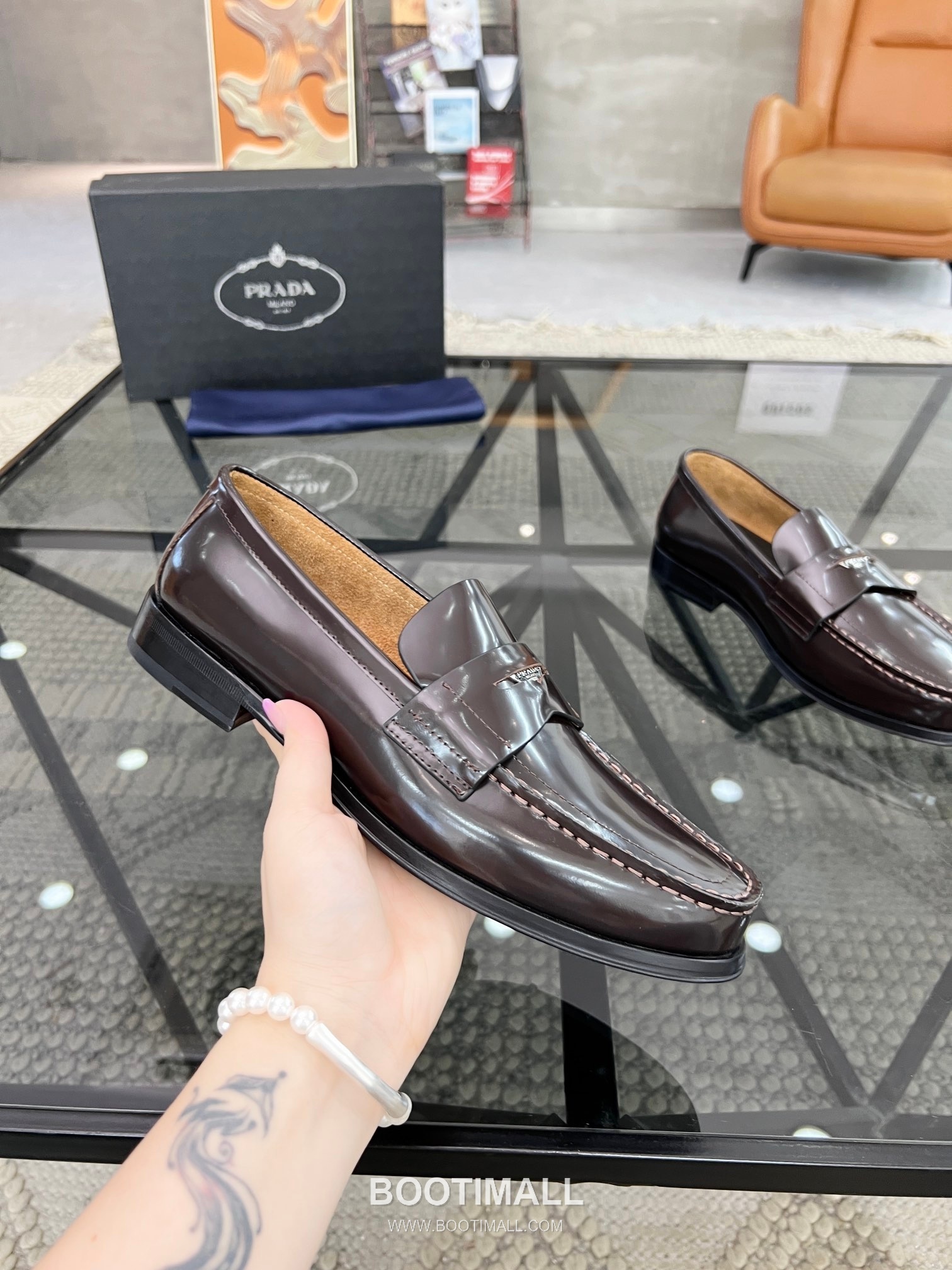 Prada Italian Calfskin Derby Calfskin Leather Dress Shoes 이탈리안 송아지가죽 더비 송아지가죽 드레스 슈즈 5
