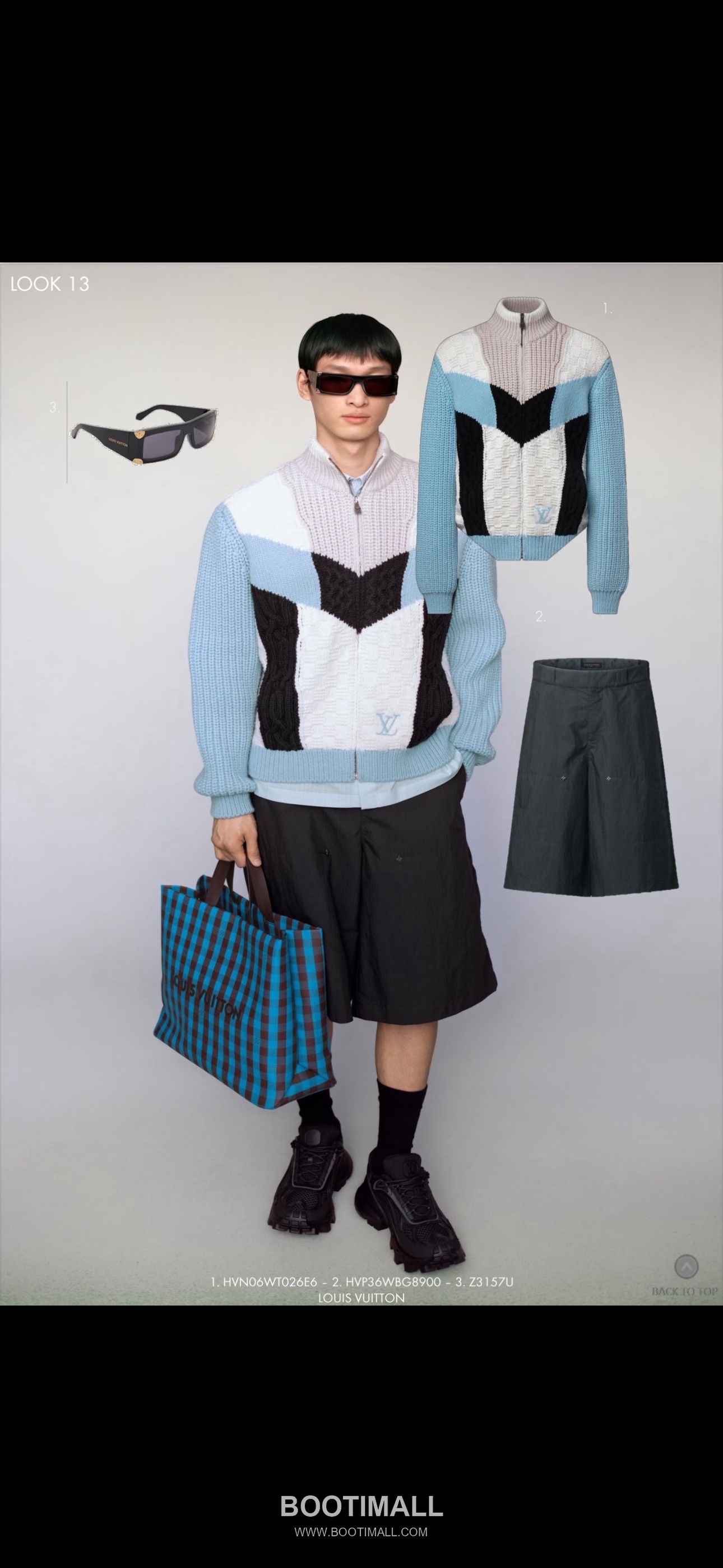 Louis Vuitton Damier Jacquard Zip Knit Cotton Nylon Light Blue Jacket 루이비통 다미에 자카드 집 니트 코튼 나일론 라이트 블루 자켓 3