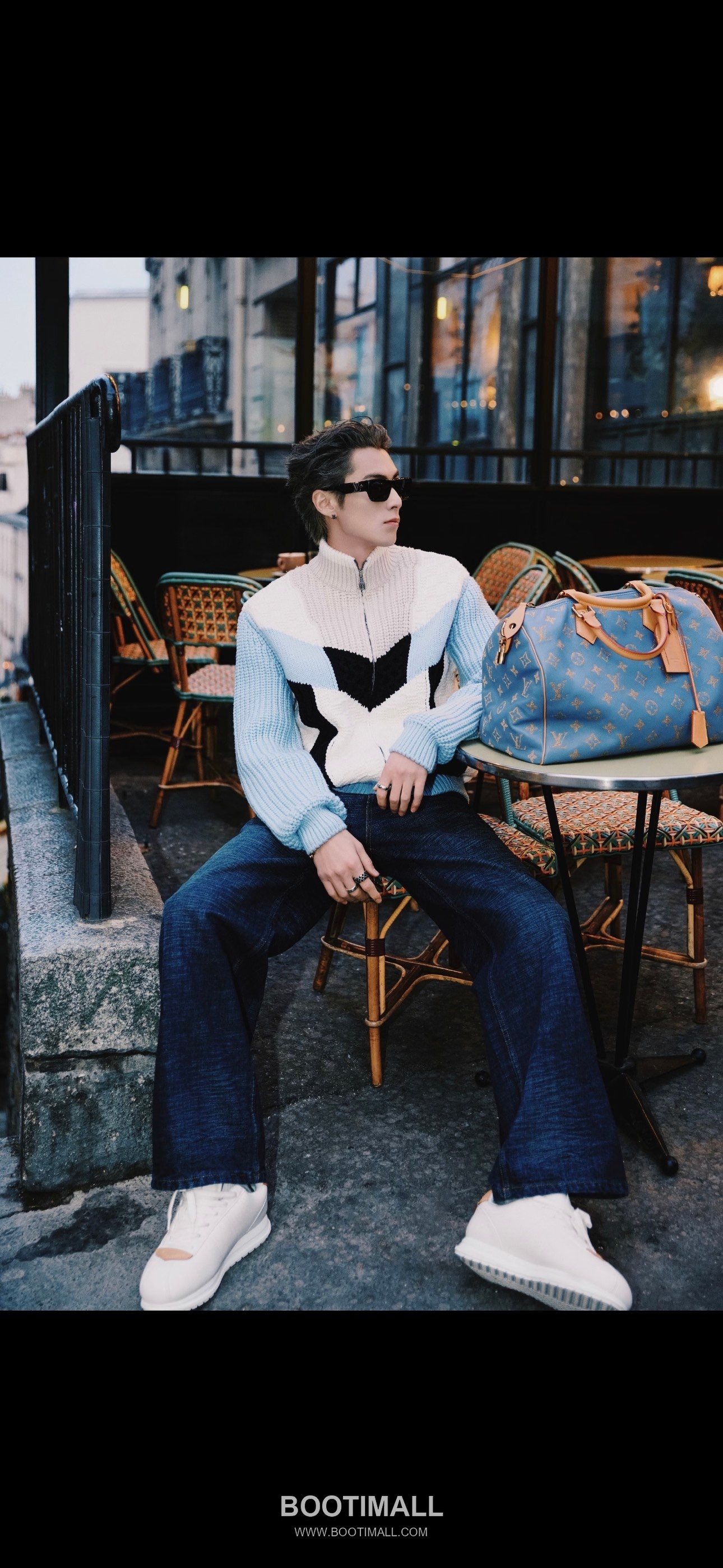 Louis Vuitton Damier Jacquard Zip Knit Cotton Nylon Light Blue Jacket 루이비통 다미에 자카드 집 니트 코튼 나일론 라이트 블루 자켓 6