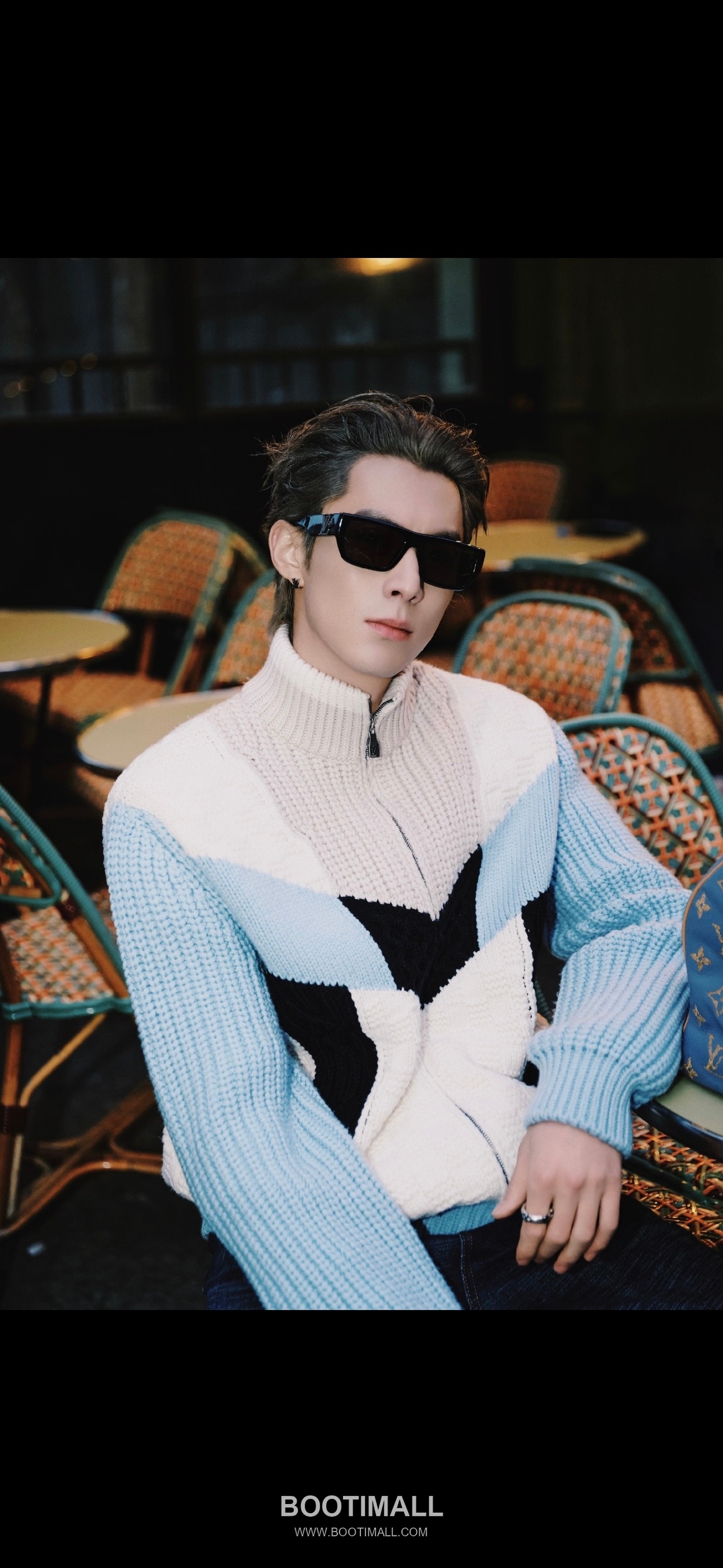 Louis Vuitton Damier Jacquard Zip Knit Cotton Nylon Light Blue Jacket 루이비통 다미에 자카드 집 니트 코튼 나일론 라이트 블루 자켓 7