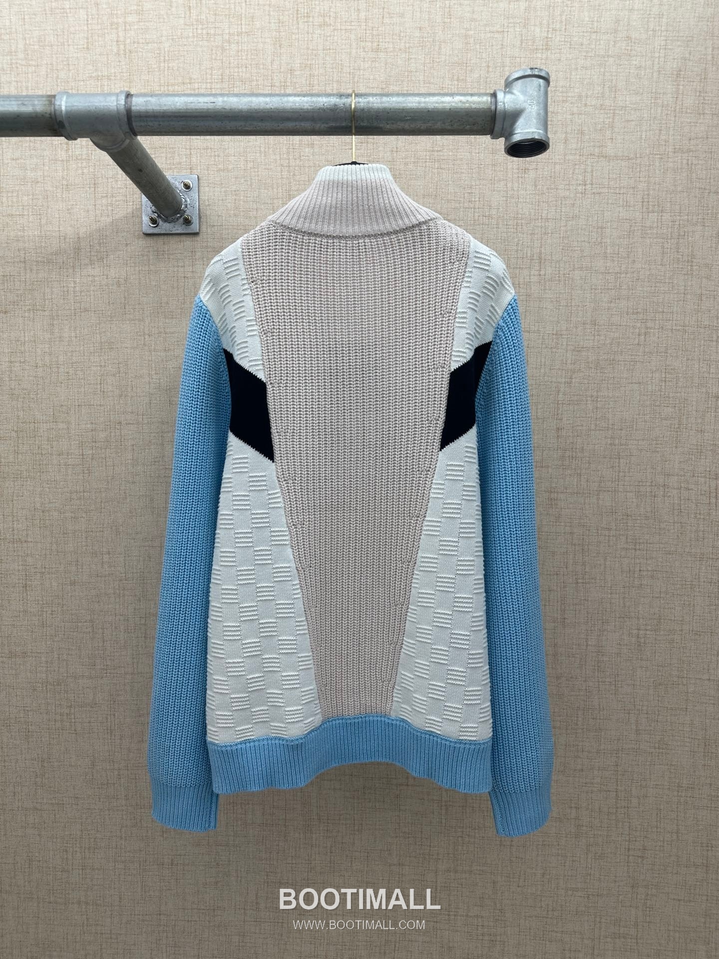 Louis Vuitton Damier Jacquard Zip Knit Cotton Nylon Light Blue Jacket 루이비통 다미에 자카드 집 니트 코튼 나일론 라이트 블루 자켓 9