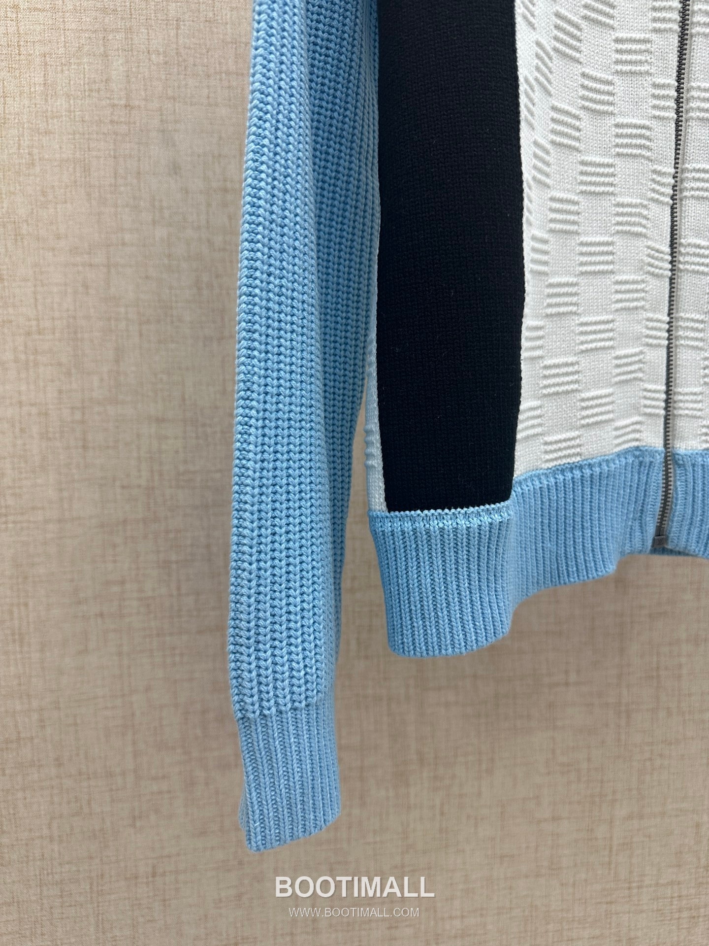 Louis Vuitton Damier Jacquard Zip Knit Cotton Nylon Light Blue Jacket 루이비통 다미에 자카드 집 니트 코튼 나일론 라이트 블루 자켓 13