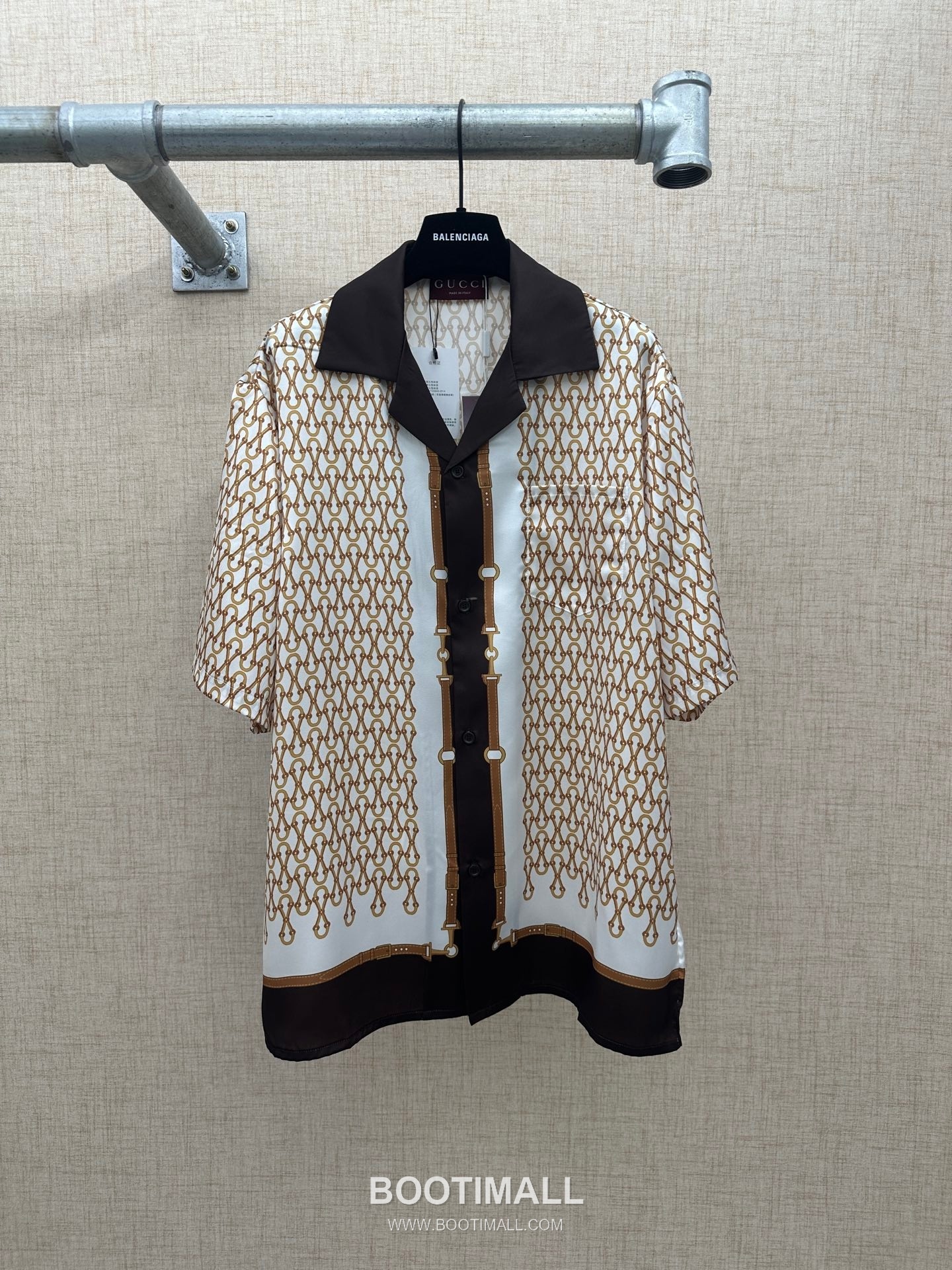 Gucci Horsebit Print Cuban Shirt Polyamide Brown 구찌 홀스빗 프린트 쿠반 셔츠 폴리아미드 브라운 6