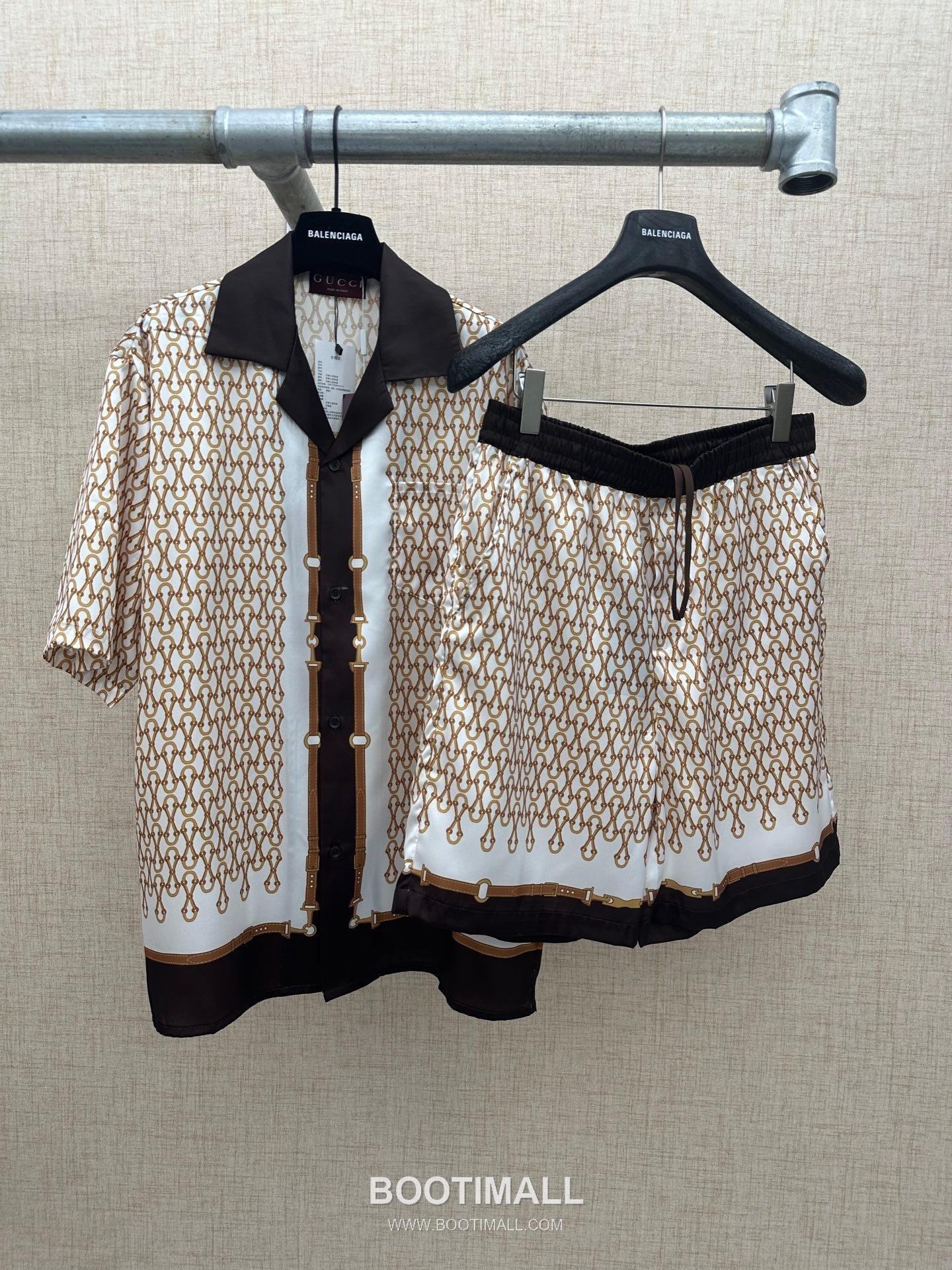 Gucci Horsebit Print Cuban Shirt Polyamide Brown 구찌 홀스빗 프린트 쿠반 셔츠 폴리아미드 브라운 8