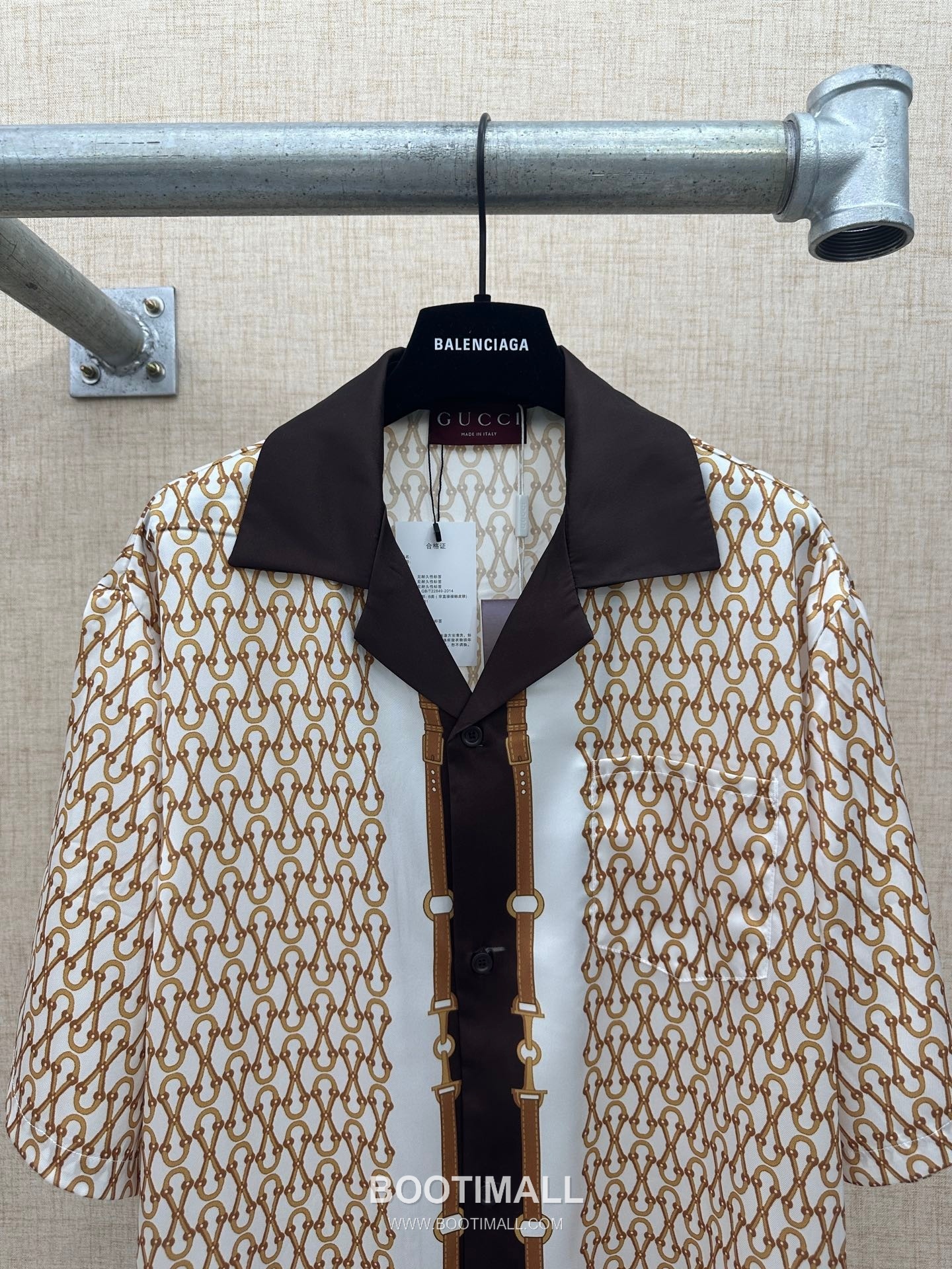 Gucci Horsebit Print Cuban Shirt Polyamide Brown 구찌 홀스빗 프린트 쿠반 셔츠 폴리아미드 브라운 12