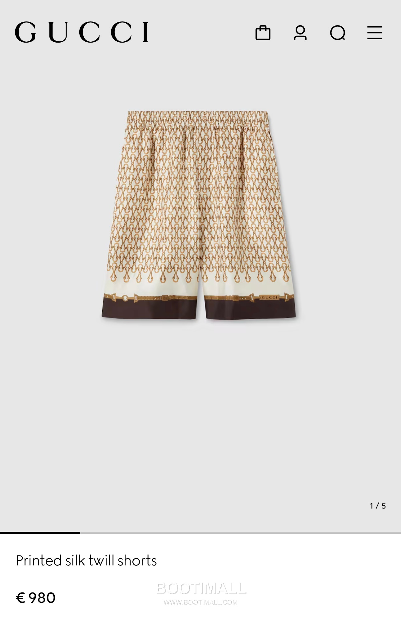 Gucci Equestrian Bit Print Shorts Polyamide Brown 구찌 마구 비트 프린트 쇼츠 폴리아미드 브라운 1