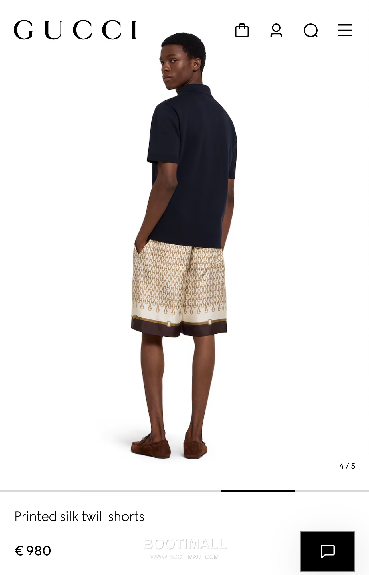 Gucci Equestrian Bit Print Shorts Polyamide Brown 구찌 마구 비트 프린트 쇼츠 폴리아미드 브라운 5