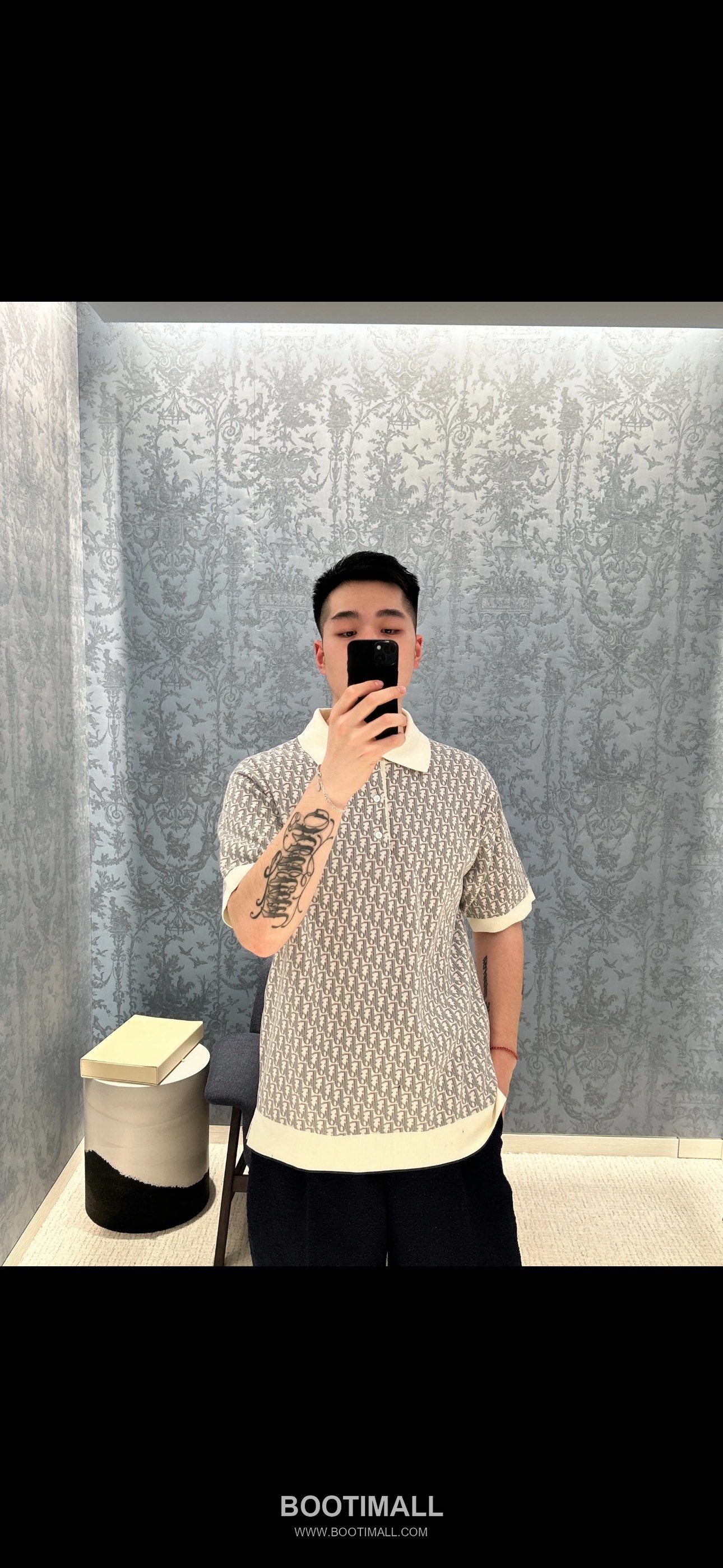 Louis Vuitton Oblique Jacquard Polo Cotton Beige Polo Shirt 루이비통 오블리크 자카드 폴로 코튼 베이지 폴로 셔츠 4