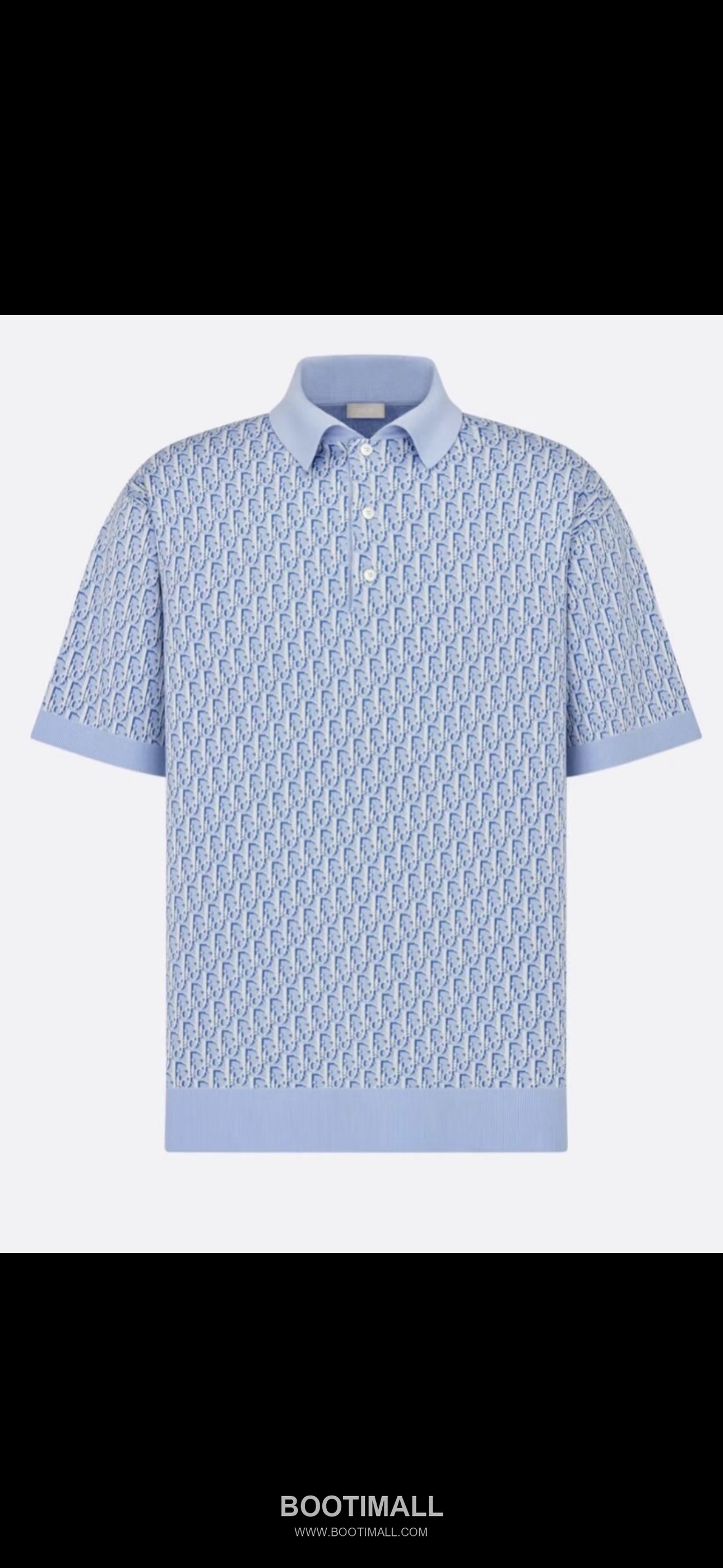 Louis Vuitton Oblique Jacquard Polo Cotton Light Blue Polo Shirt 루이비통 오블리크 자카드 폴로 코튼 라이트 블루 폴로 셔츠 1