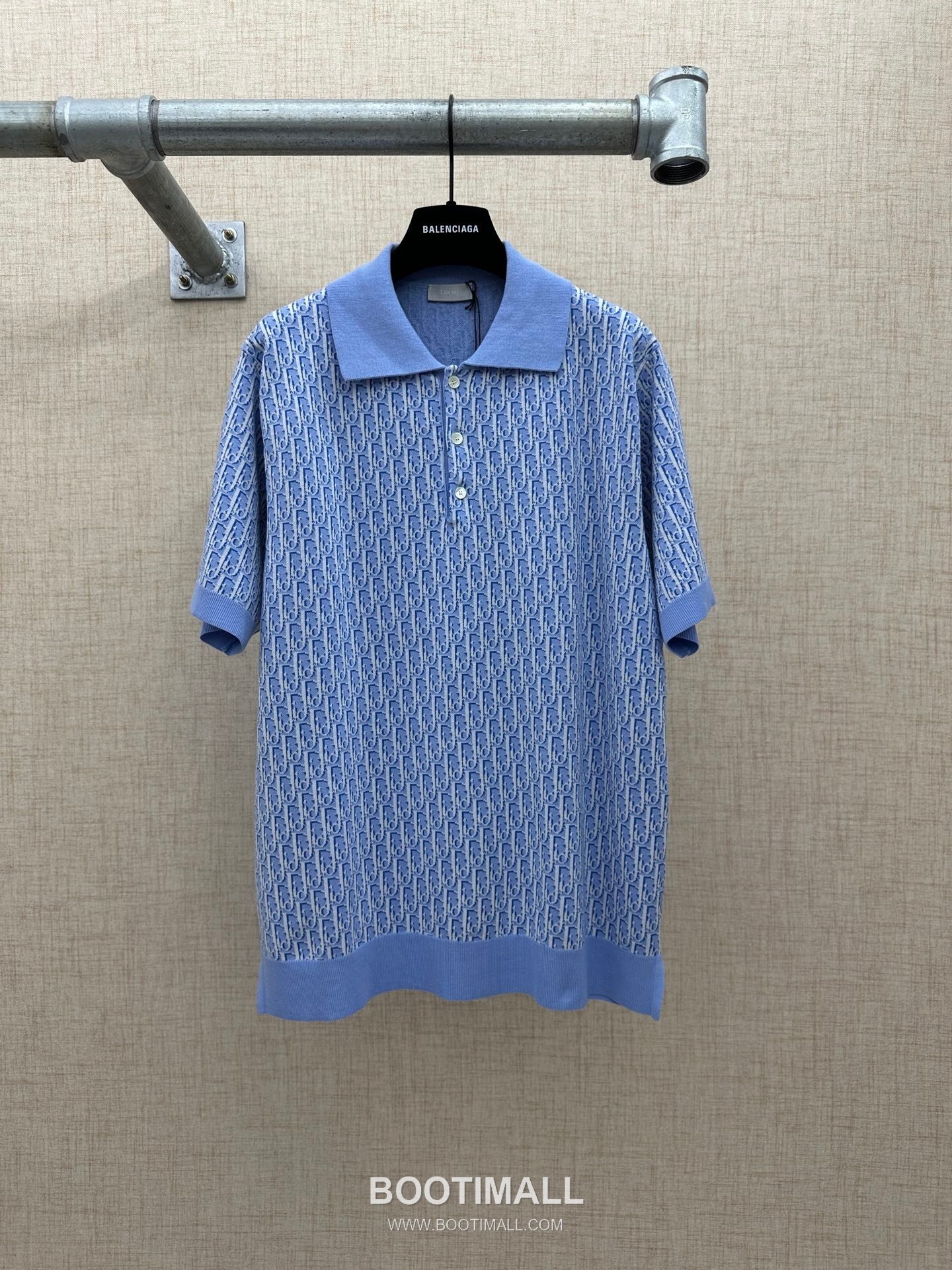 Louis Vuitton Oblique Jacquard Polo Cotton Light Blue Polo Shirt 루이비통 오블리크 자카드 폴로 코튼 라이트 블루 폴로 셔츠 2