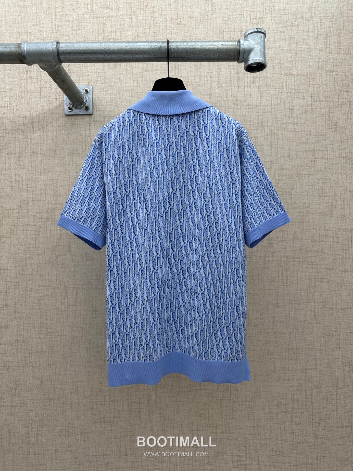 Louis Vuitton Oblique Jacquard Polo Cotton Light Blue Polo Shirt 루이비통 오블리크 자카드 폴로 코튼 라이트 블루 폴로 셔츠 3