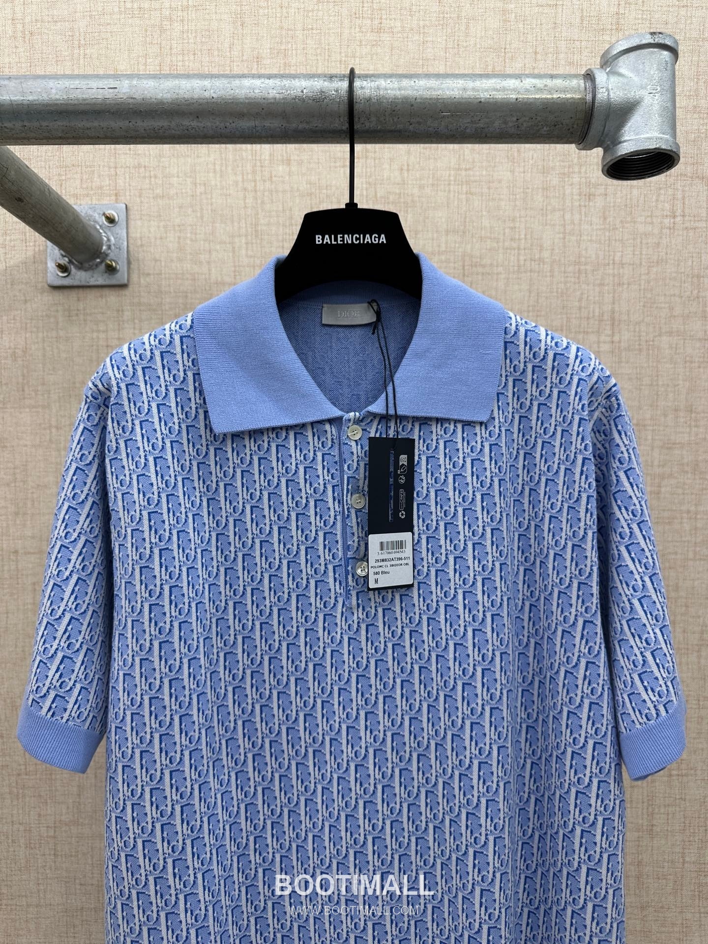 Louis Vuitton Oblique Jacquard Polo Cotton Light Blue Polo Shirt 루이비통 오블리크 자카드 폴로 코튼 라이트 블루 폴로 셔츠 5