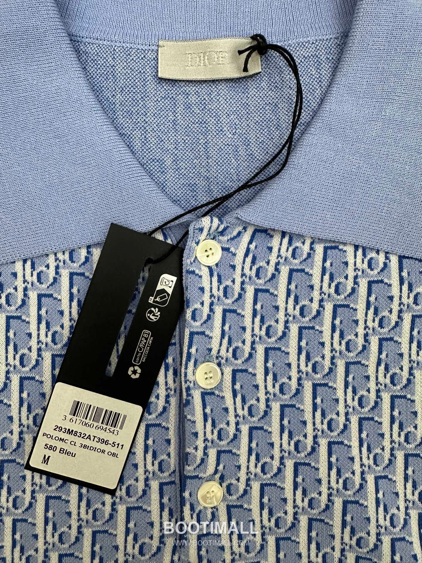 Louis Vuitton Oblique Jacquard Polo Cotton Light Blue Polo Shirt 루이비통 오블리크 자카드 폴로 코튼 라이트 블루 폴로 셔츠 6