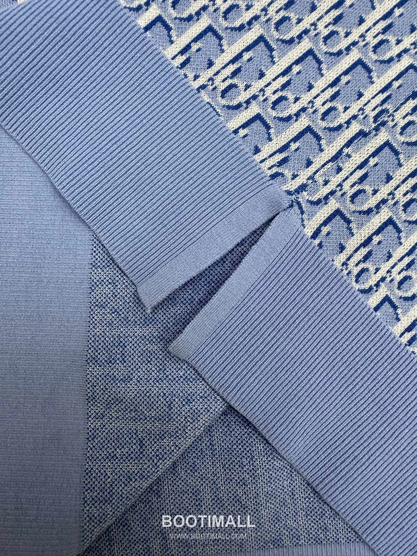 Louis Vuitton Oblique Jacquard Polo Cotton Light Blue Polo Shirt 루이비통 오블리크 자카드 폴로 코튼 라이트 블루 폴로 셔츠 9