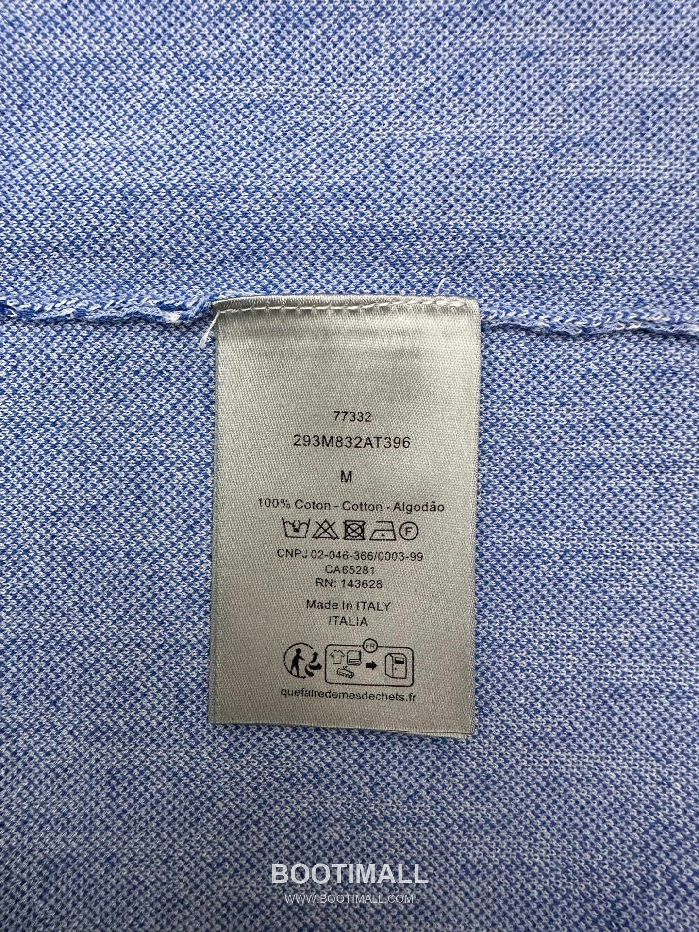 Louis Vuitton Oblique Jacquard Polo Cotton Light Blue Polo Shirt 루이비통 오블리크 자카드 폴로 코튼 라이트 블루 폴로 셔츠 10