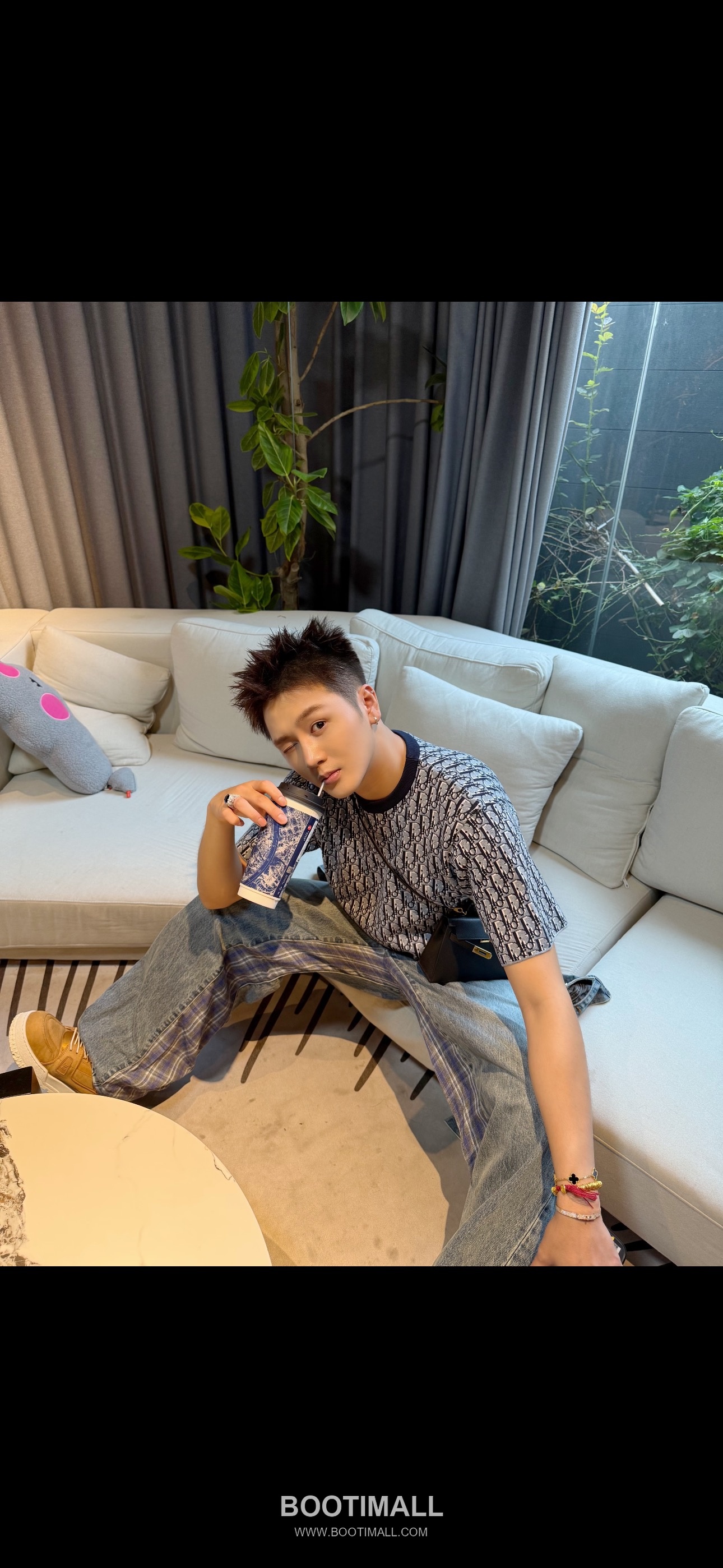 Louis Vuitton Oblique Jacquard Tee Cotton Blue T-Shirt 루이비통 오블리크 자카드 티 코튼 블루 반소매 티셔츠 5