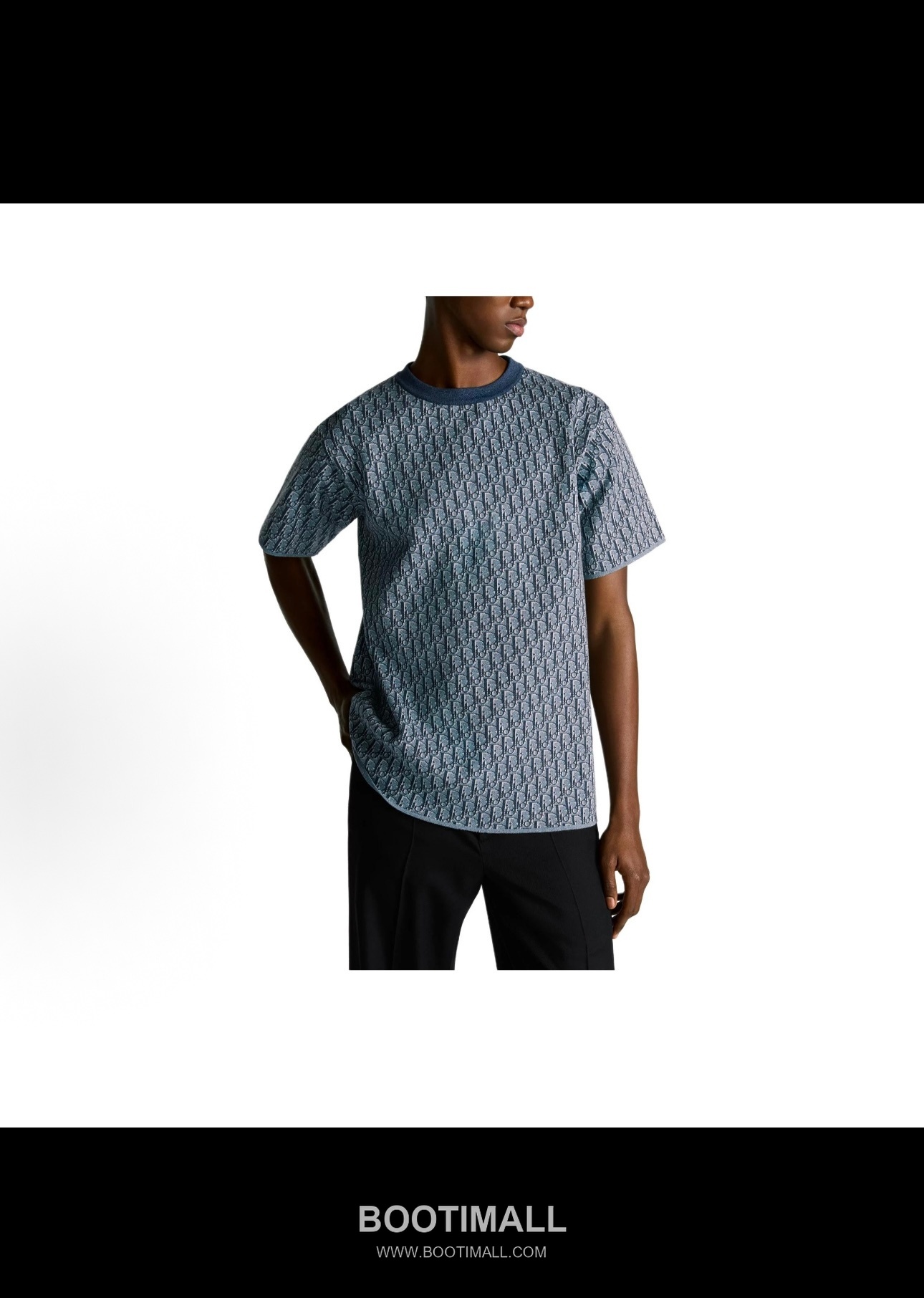 Louis Vuitton Oblique Jacquard Tee Cotton Blue T-Shirt 루이비통 오블리크 자카드 티 코튼 블루 반소매 티셔츠 7