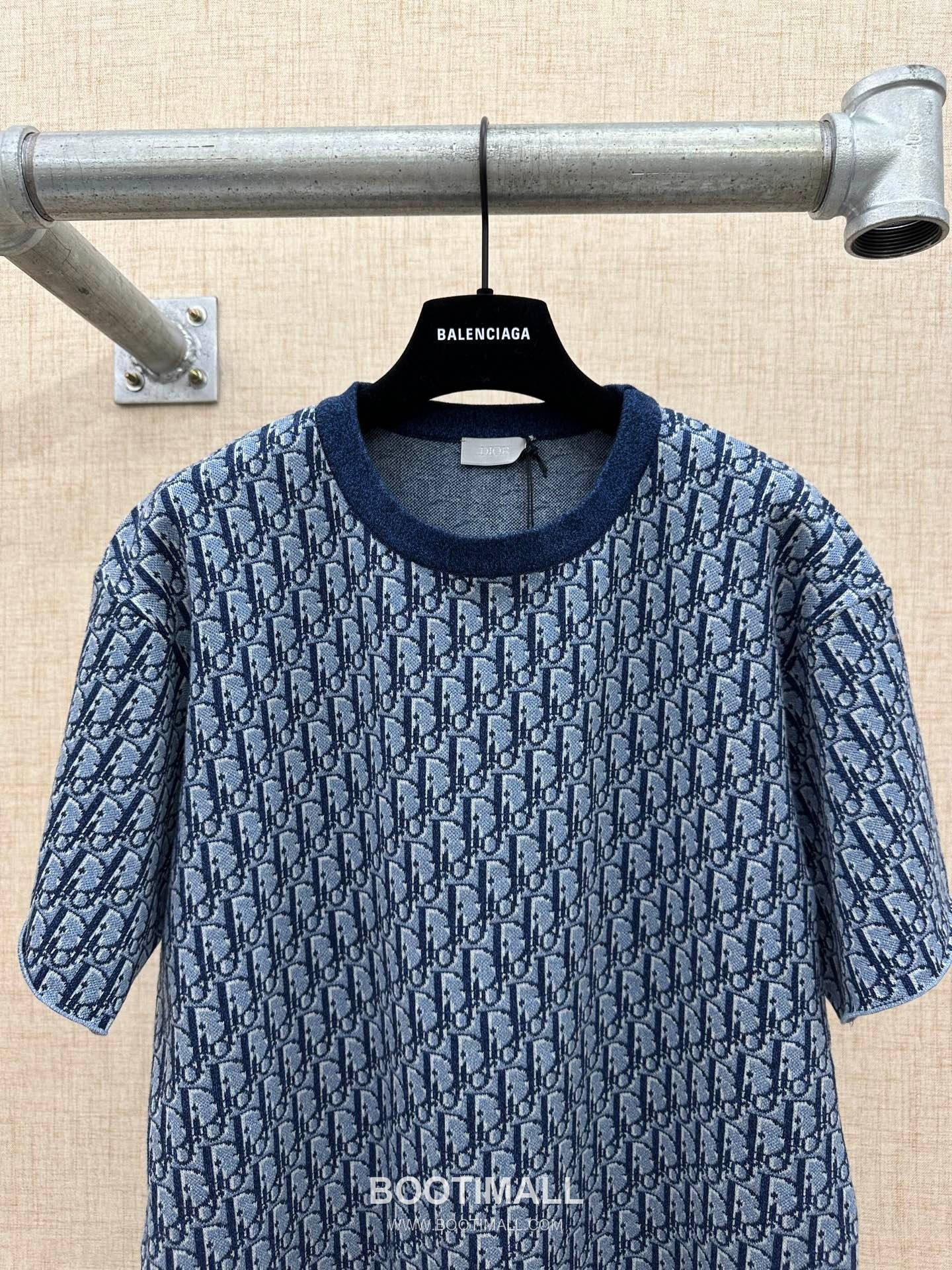 Louis Vuitton Oblique Jacquard Tee Cotton Blue T-Shirt 루이비통 오블리크 자카드 티 코튼 블루 반소매 티셔츠 11