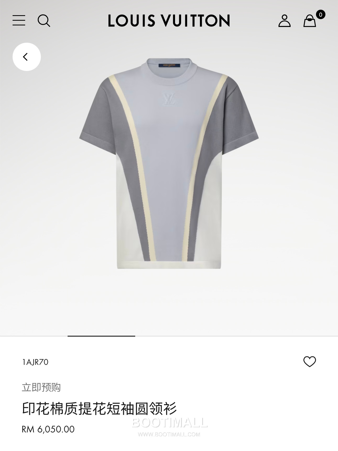 Louis Vuitton Geometric Jacquard Knit Cotton Light Blue T-Shirt 루이비통 지오메트릭 자카드 니트 코튼 라이트 블루 반팔 티셔츠 1